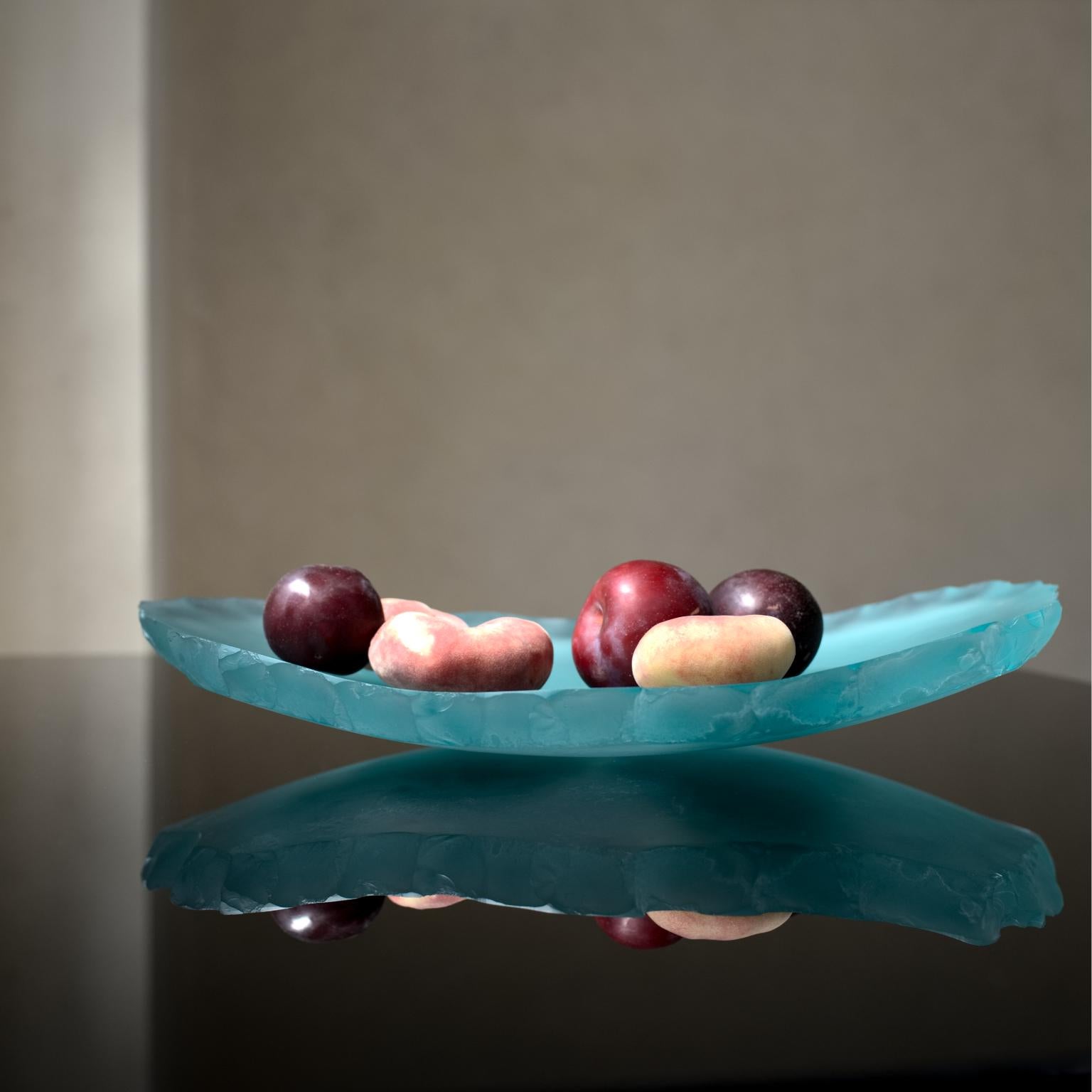 Barchetta-Tablett aus handgehämmertem Glas von VUUN ITALIA (Italienisch) im Angebot