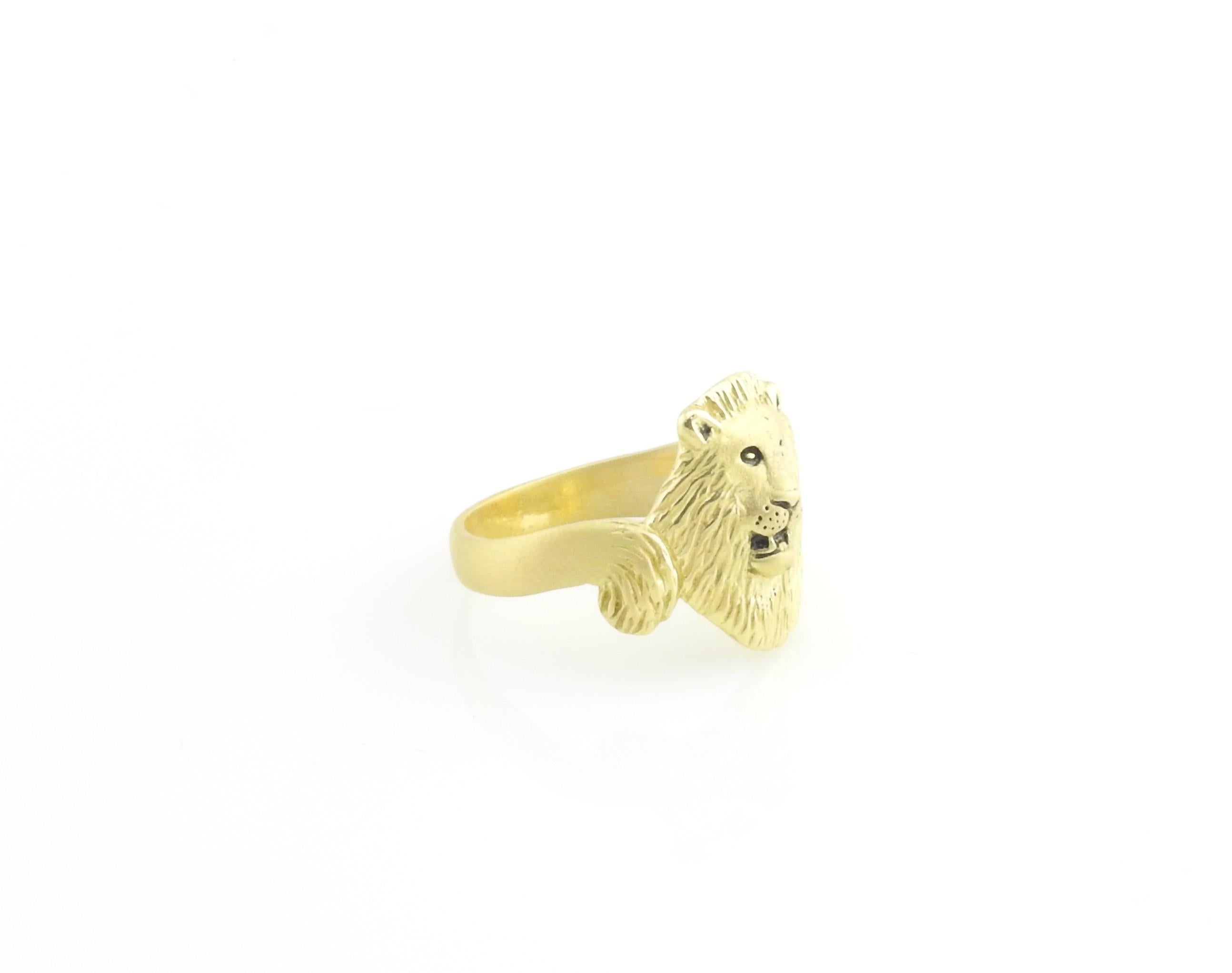 Barclay Hill 18 Karat Yellow Gold Lion Ring In Good Condition In Washington Depot, CT