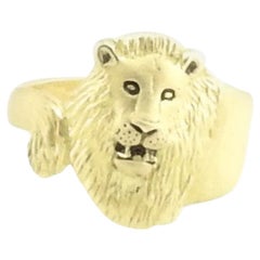 Vintage Barclay Hill 18 Karat Yellow Gold Lion Ring