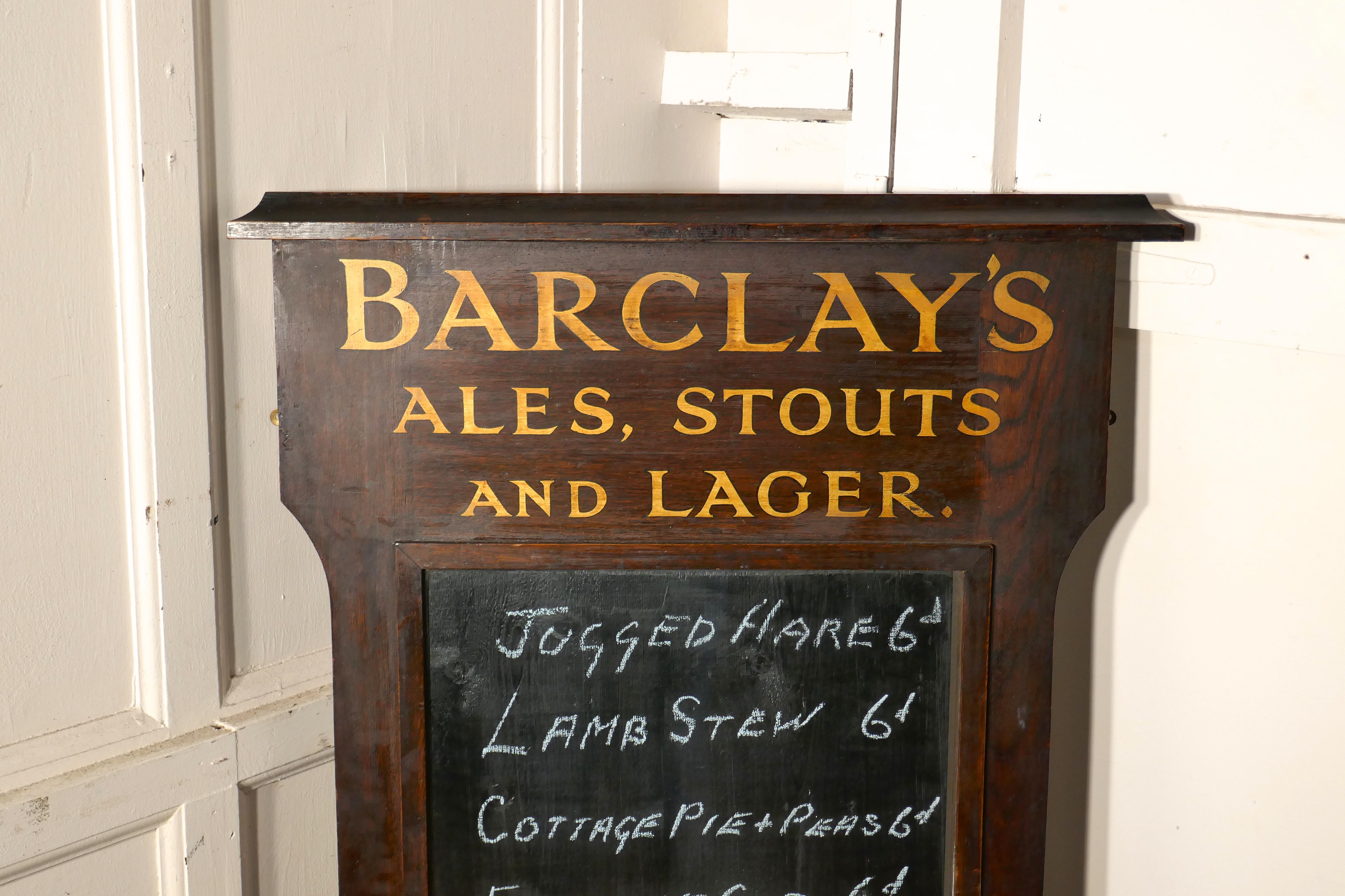 Victorian Barclay’s Brewery Oak Hotel Black Board or Menu Board