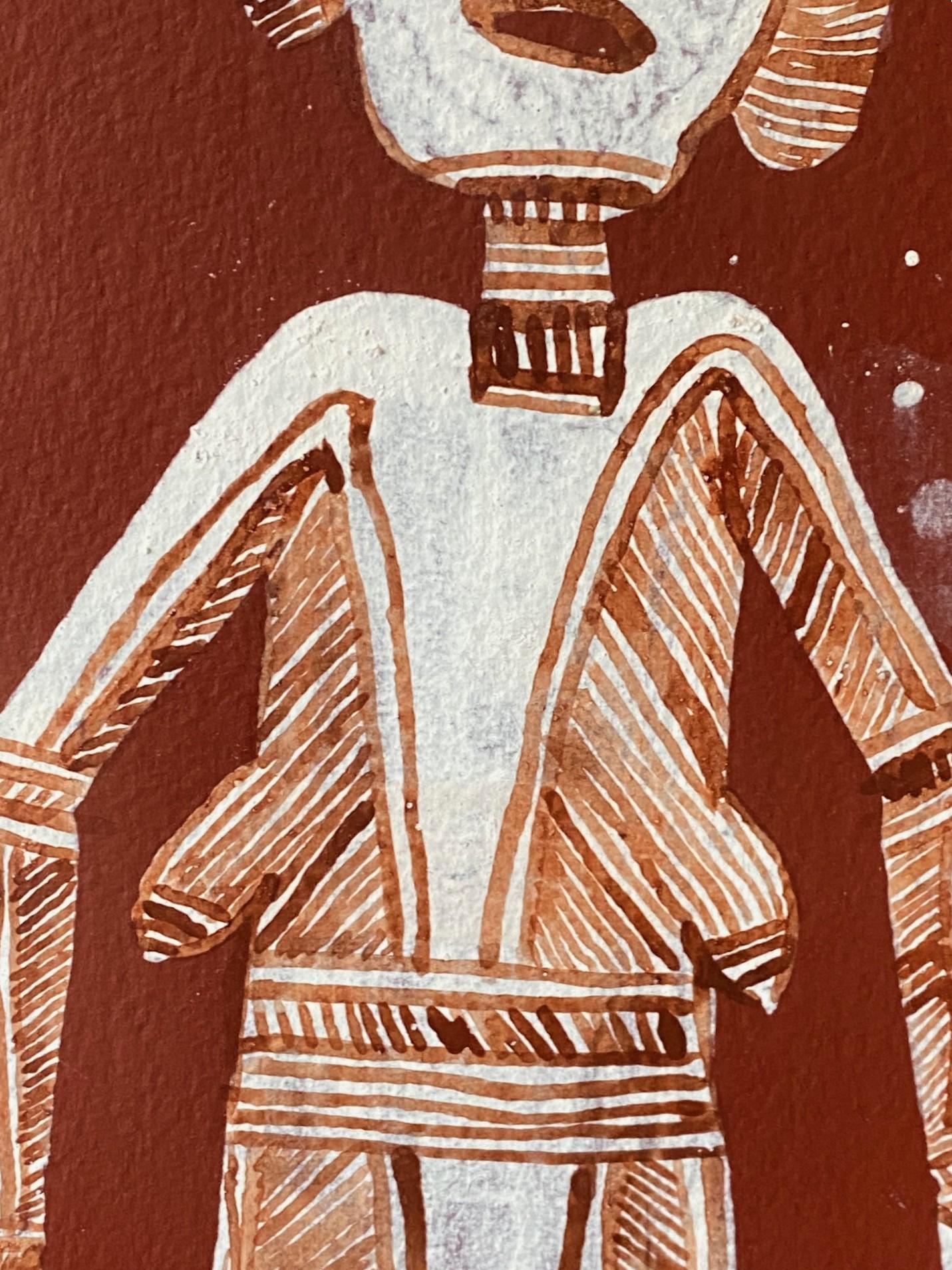 Bardayal Nadjamerrek Art aborigène australien Peinture originale sur écorce en vente 3