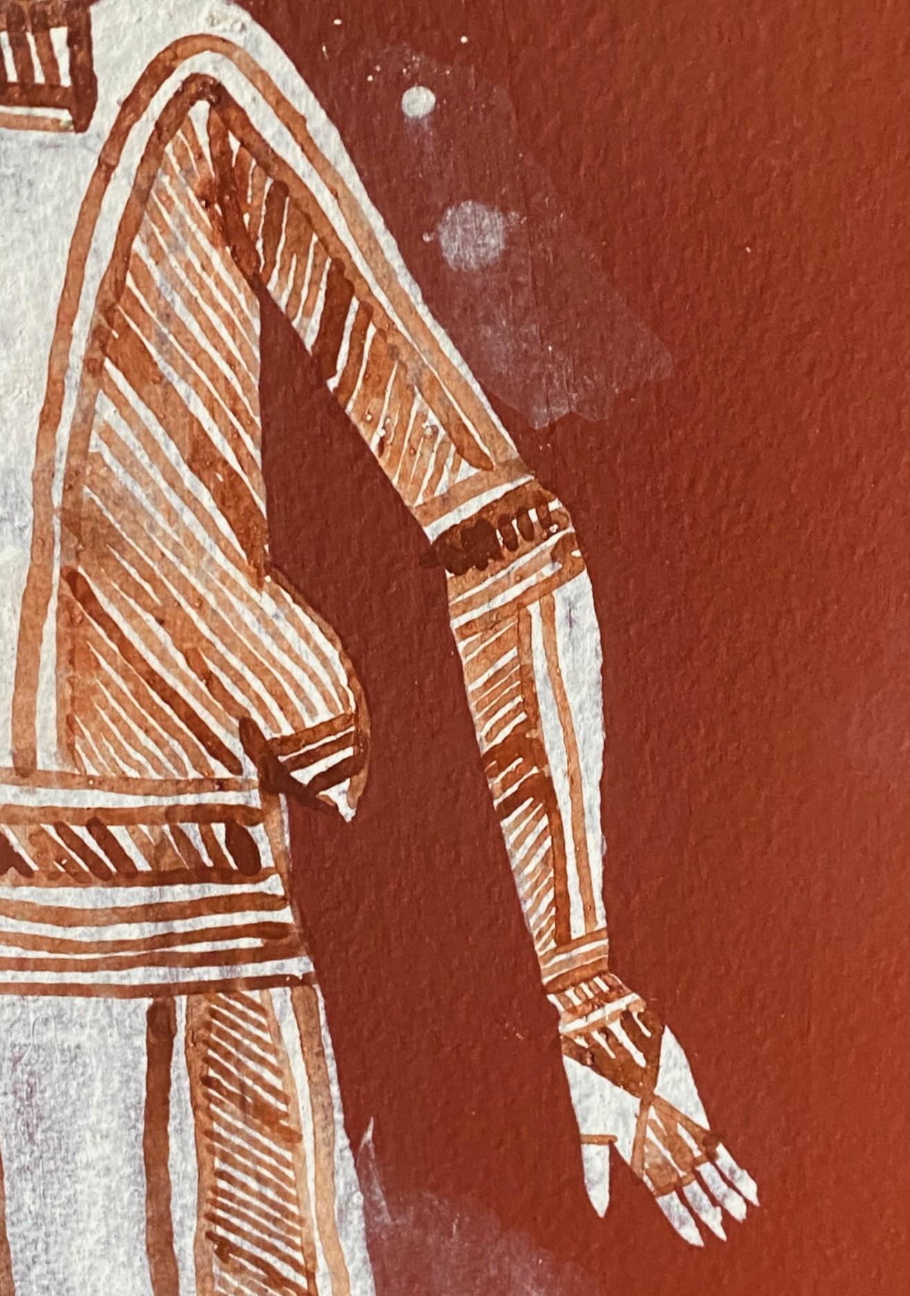 Bardayal Nadjamerrek Art aborigène australien Peinture originale sur écorce en vente 5