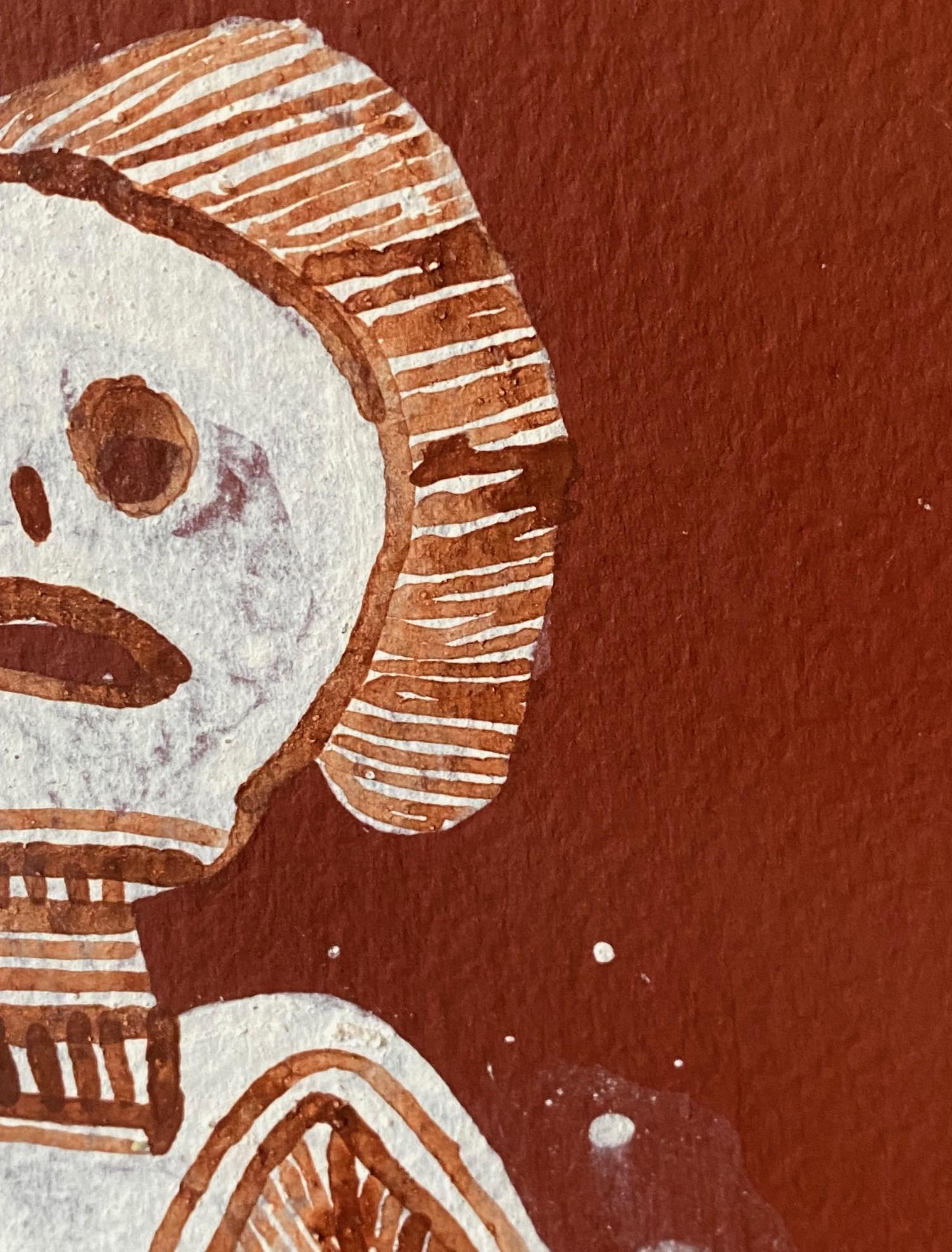 Bardayal Nadjamerrek Art aborigène australien Peinture originale sur écorce en vente 6