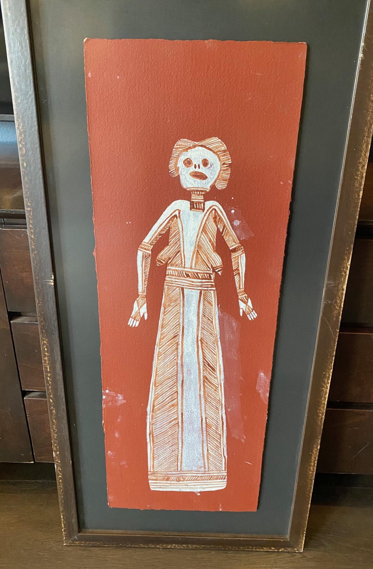 Artisanat Bardayal Nadjamerrek Art aborigène australien Peinture originale sur écorce en vente