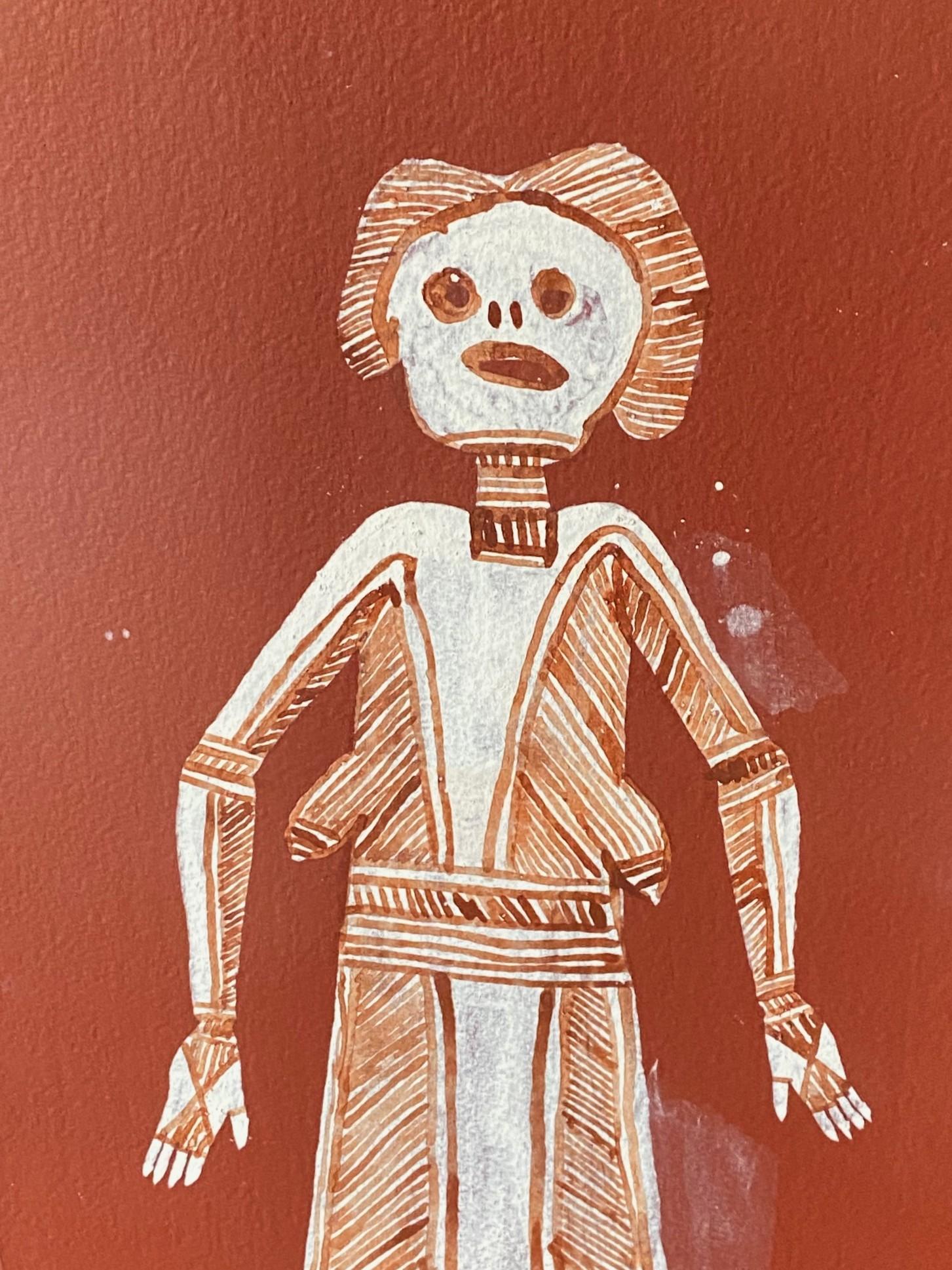 Australien Bardayal Nadjamerrek Art aborigène australien Peinture originale sur écorce en vente