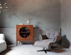 "Bardi" Modernist Bar in Laminated Natural Wood, Cabinet