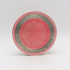 Bardies-Faure 1914 Paris Edwardian Guilloche Enameled Box .950 Sterling Silver