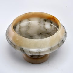 Bardiglio Marble and Alabaster Pedestal Bowl or Compote
