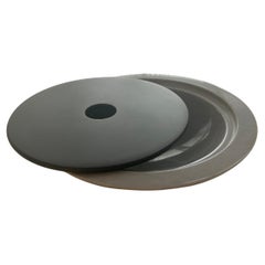 Bardiglio Marble Centerpiece Small Bowl with Removable Black Lid - Casigliani