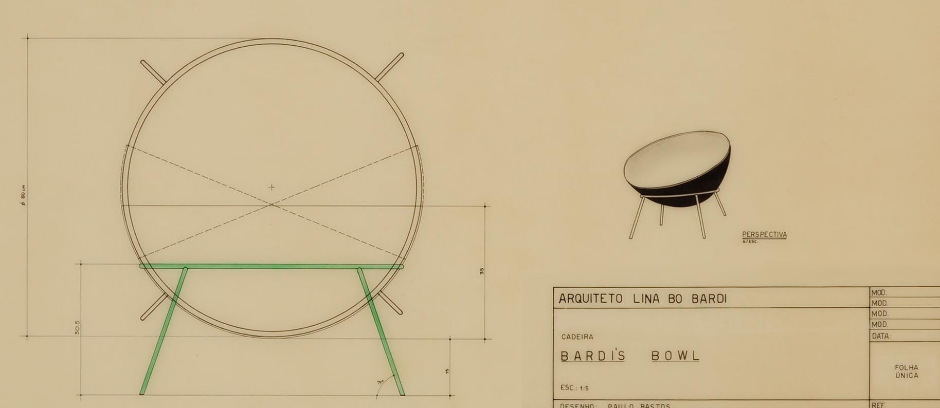 Mid-20th Century Bardi’s Bowl Chair, Red, Arper, Lina Bo Bardi, 1951, 2012, Ltd. Edition, Italy.
