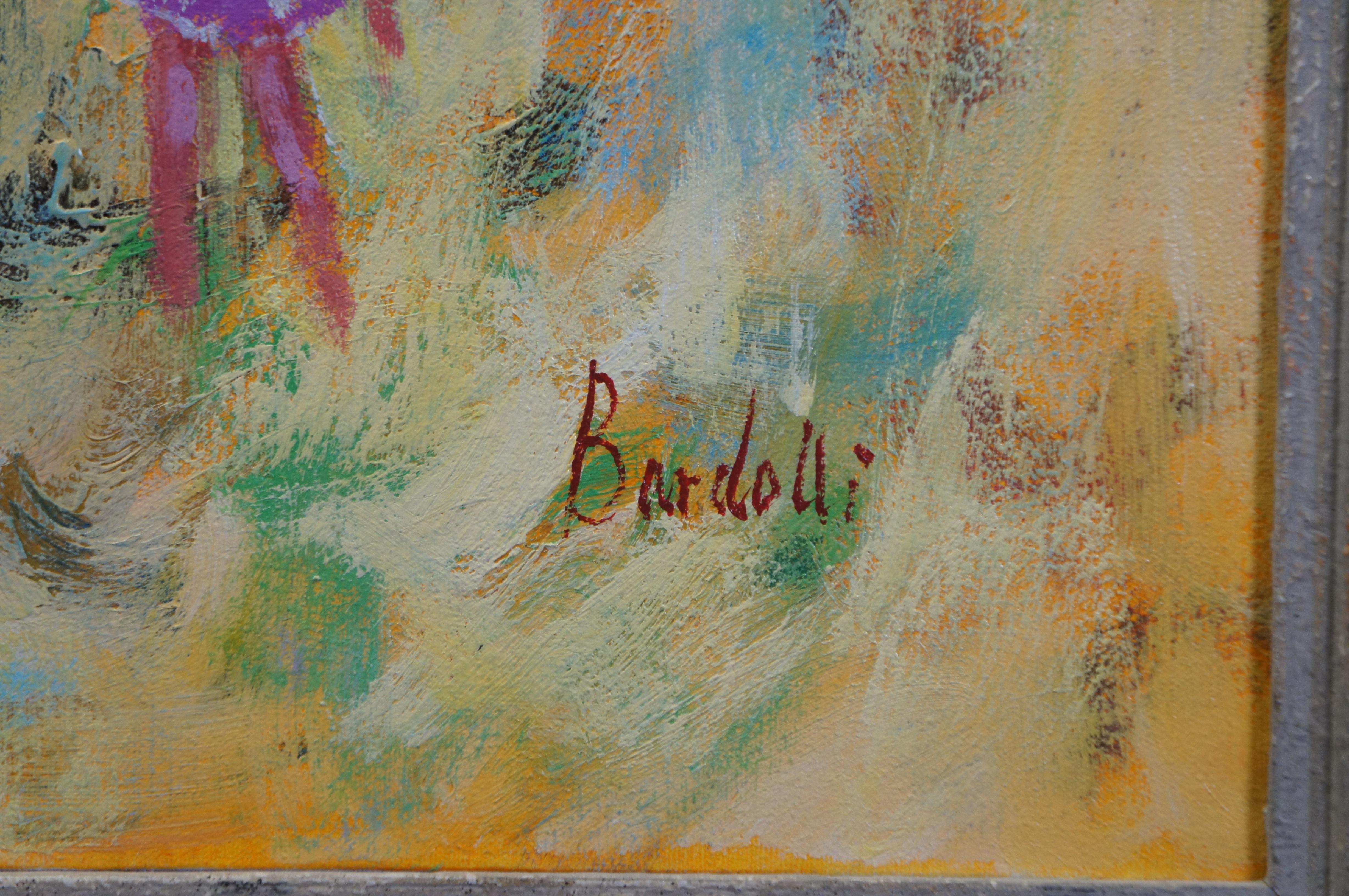 XX secolo Bardolli Impressionista Bambini Carnevale Merry Go Round Olio su tela 47