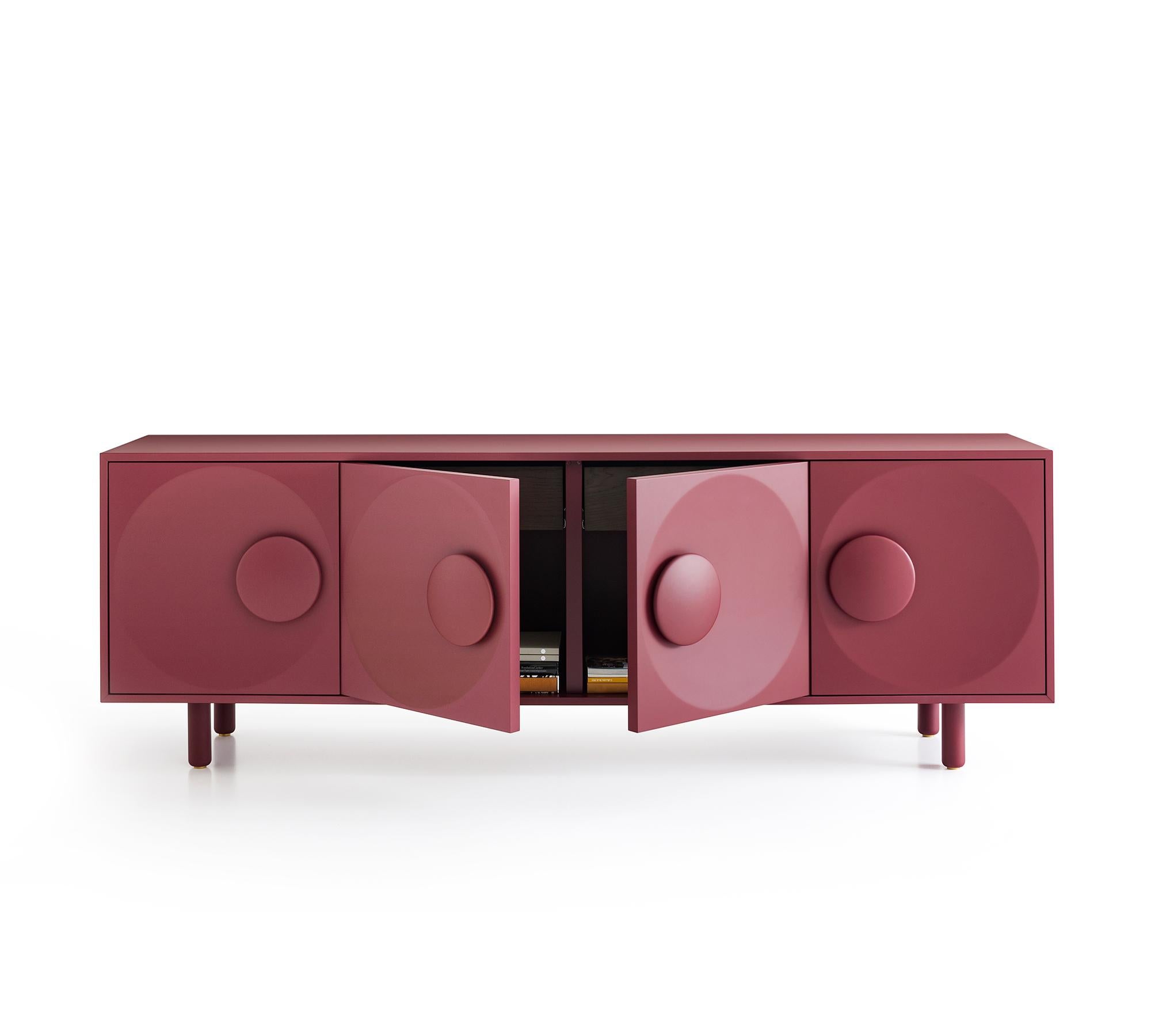 Bardot 4-Door Wine-Red Sideboard For Sale 1