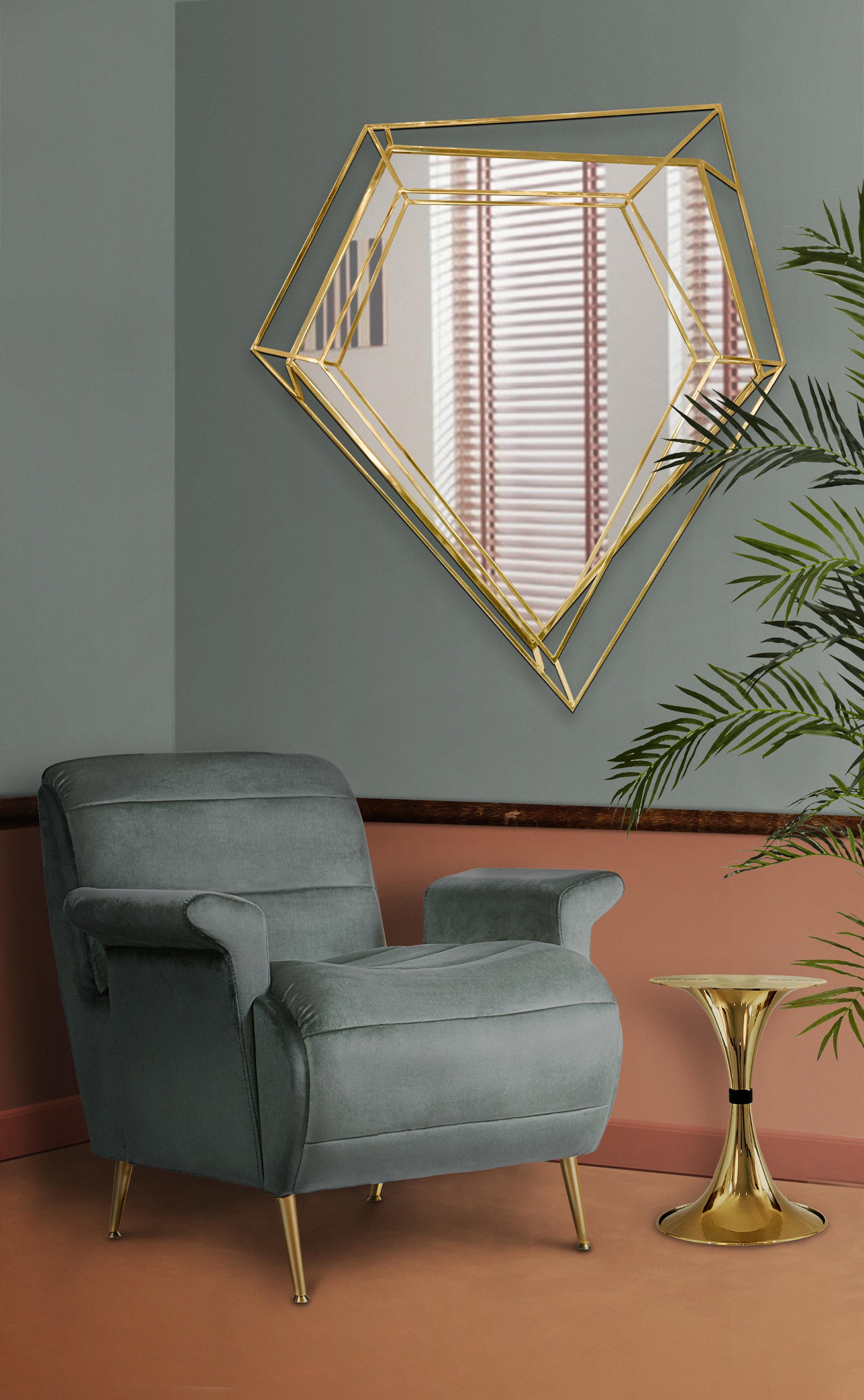 Bardot Armchair in Ash Green Velvet For Sale 1