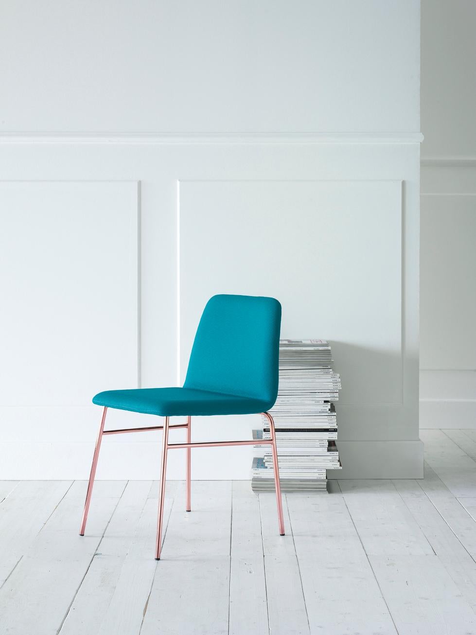 Scandinavian Modern Bardot Chair Met, Fabric, Metal, Black, Red, Green Modern by Emilio Nanni For Sale