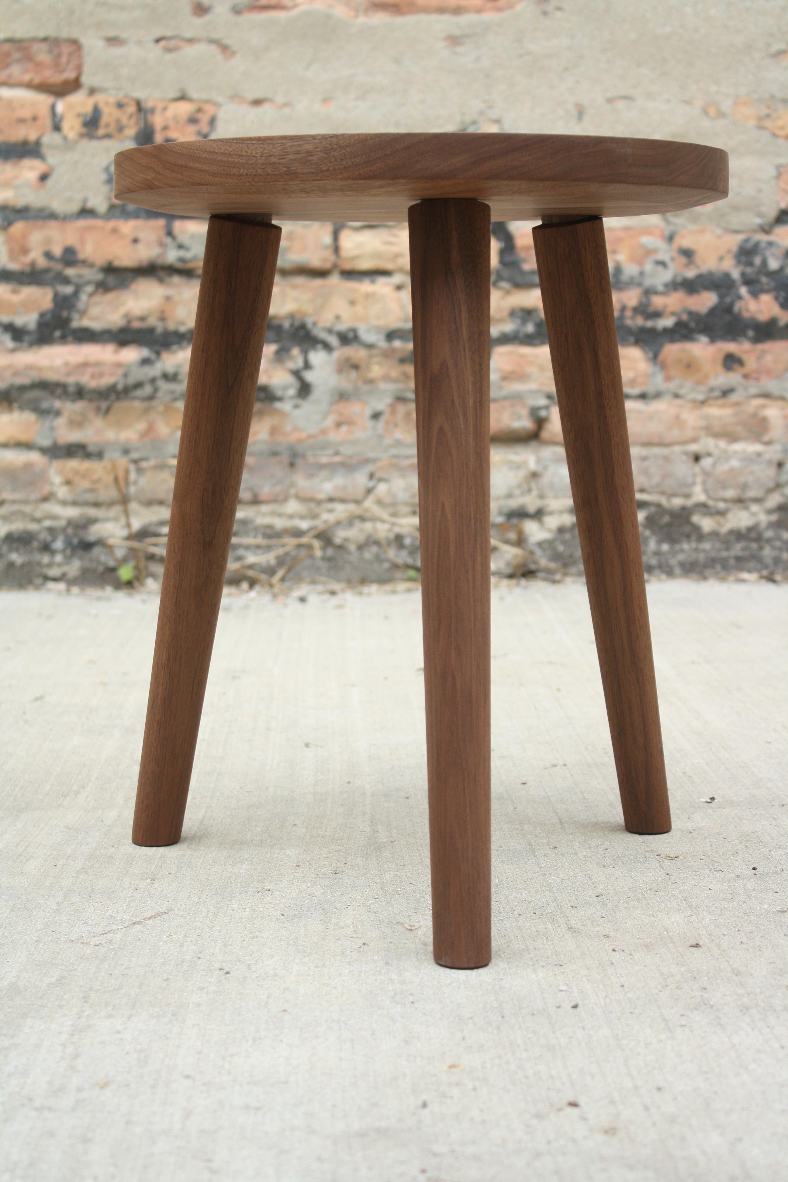 Oiled Bare a Handmade Wood Side Table with Inset Merino Felt by Laylo For Sale