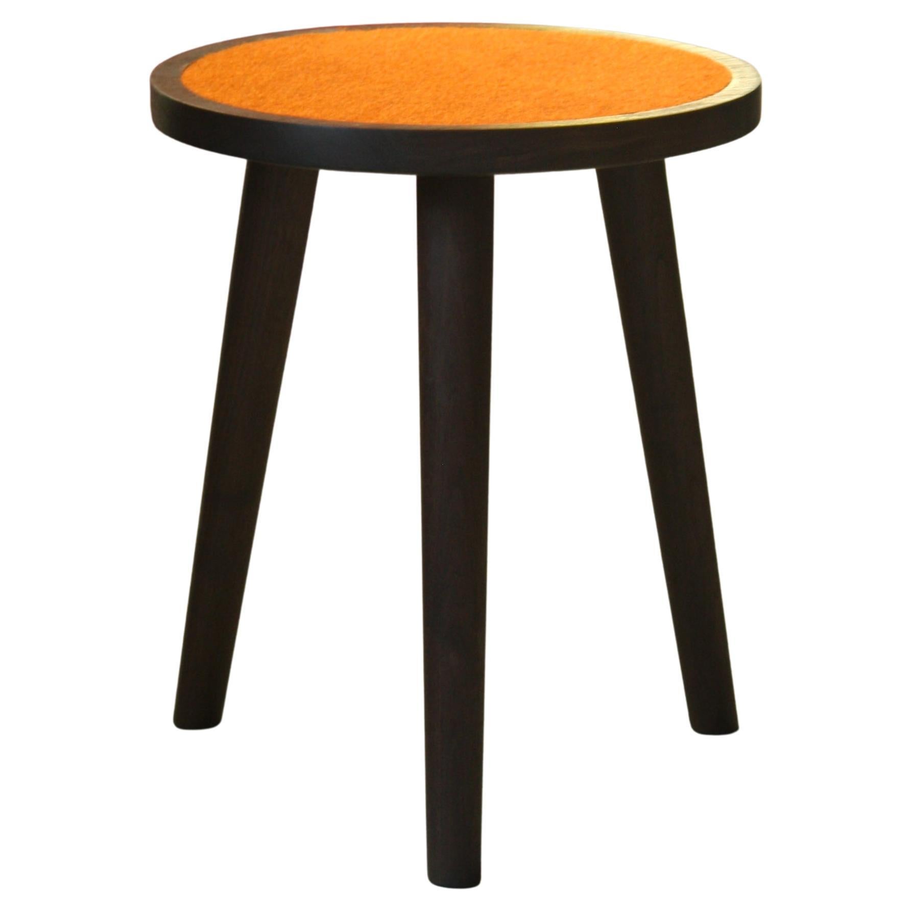 Bare a Handmade Wood Side Table with Inset Merino Felt by Laylo For Sale