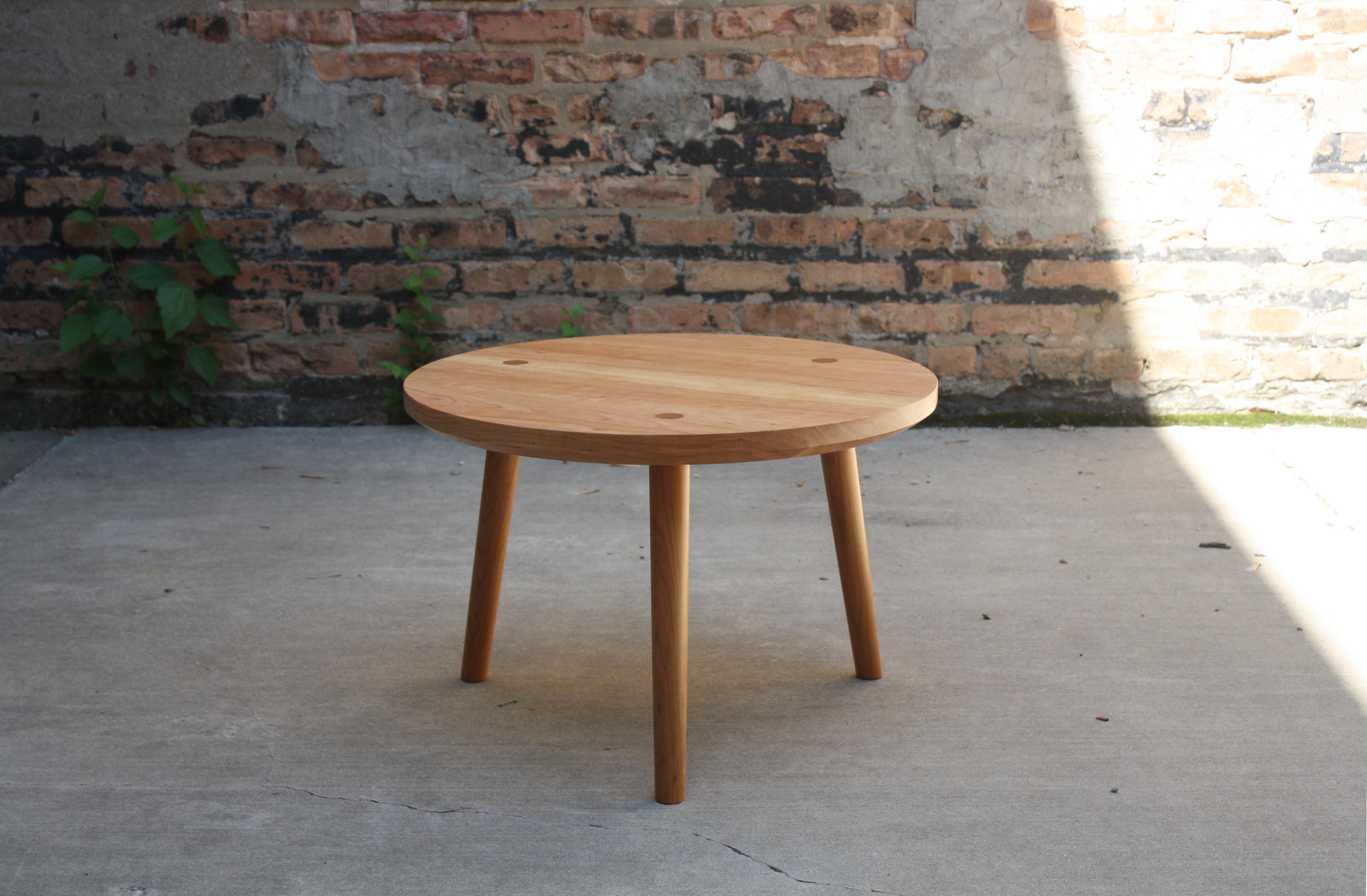 Cherry Bare a Handmade Wood Stool or Side Table Available in Custom Sizing and Finishes For Sale