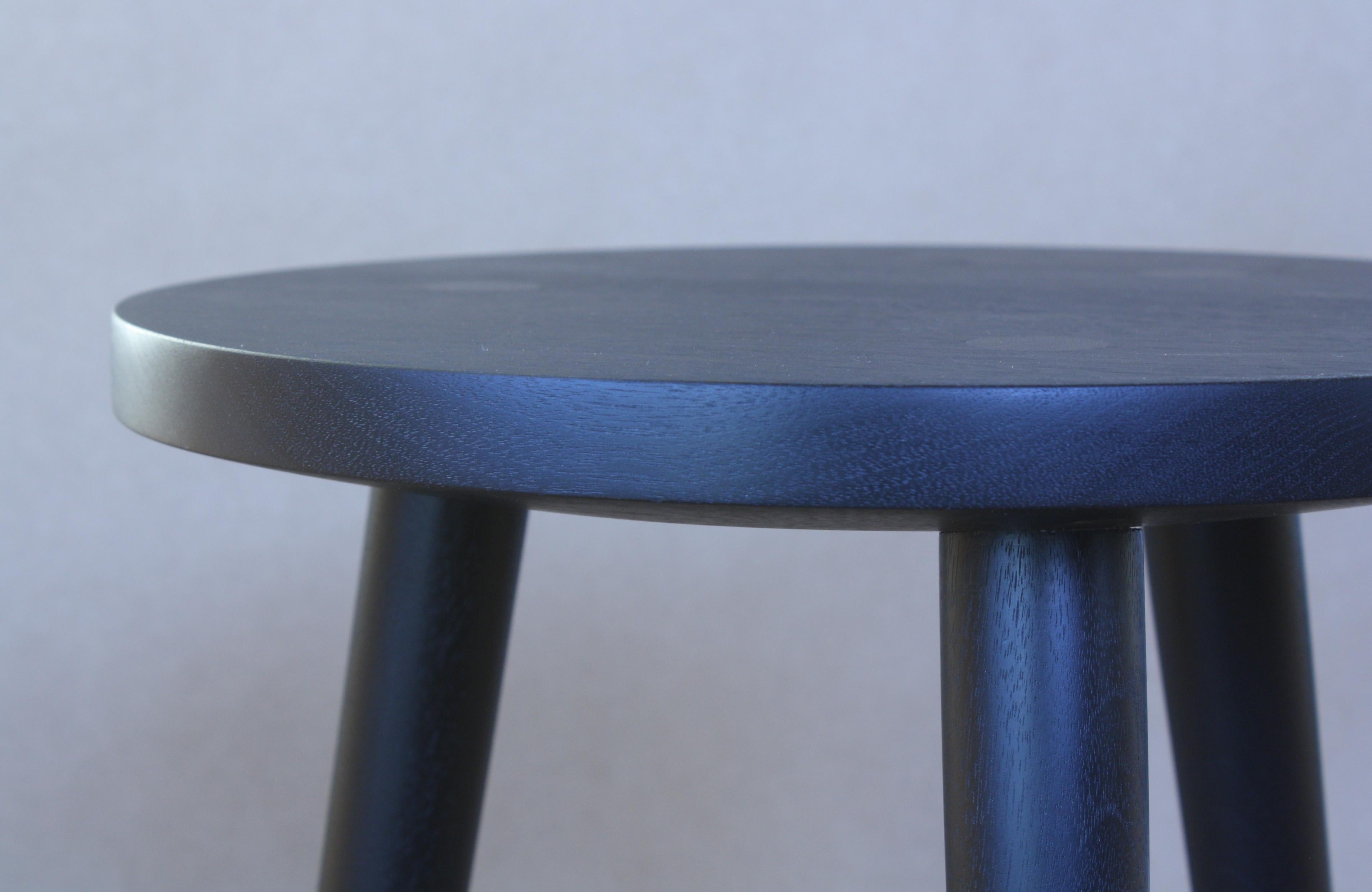 Ebonized Bare a Handmade Wood Stool or Side Table Available in Custom Sizing and Finishes For Sale