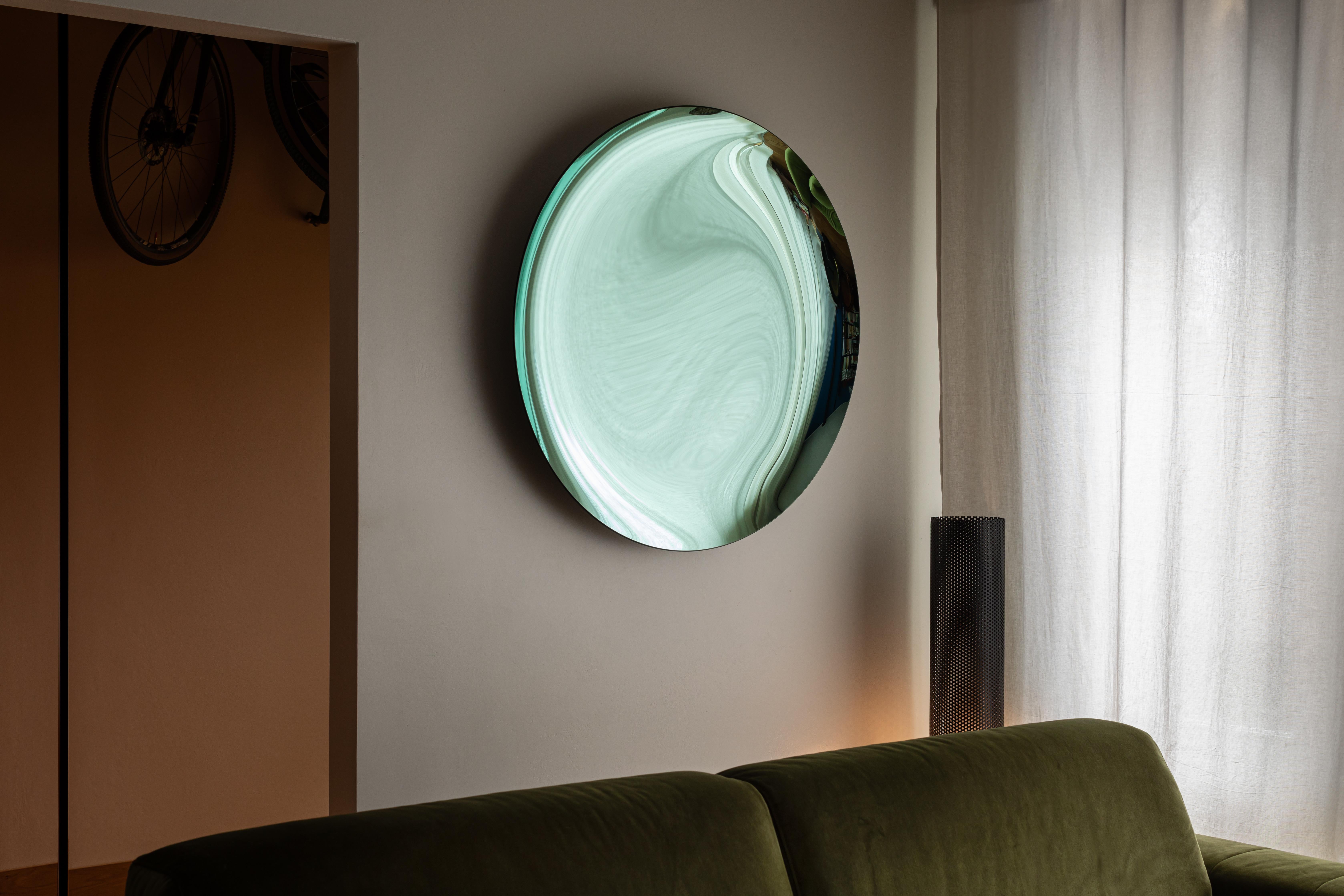 Postmoderne Miroir mural Bare Green par OOM Contemporary Glass en vente