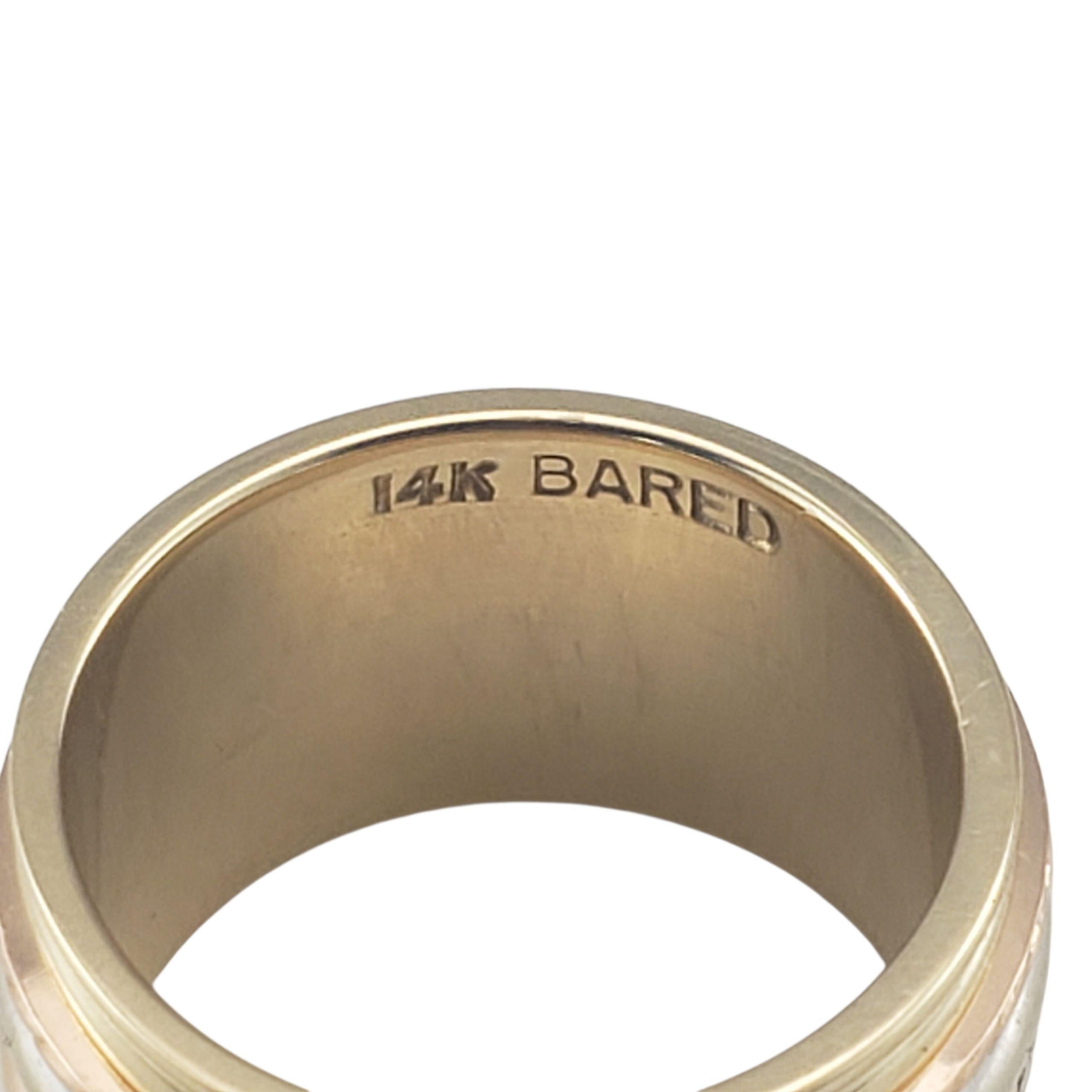 Anello Bared in oro 14 carati tricolore con diamanti, misura 6,5 #23408 In condizioni buone in vendita a Washington Depot, CT