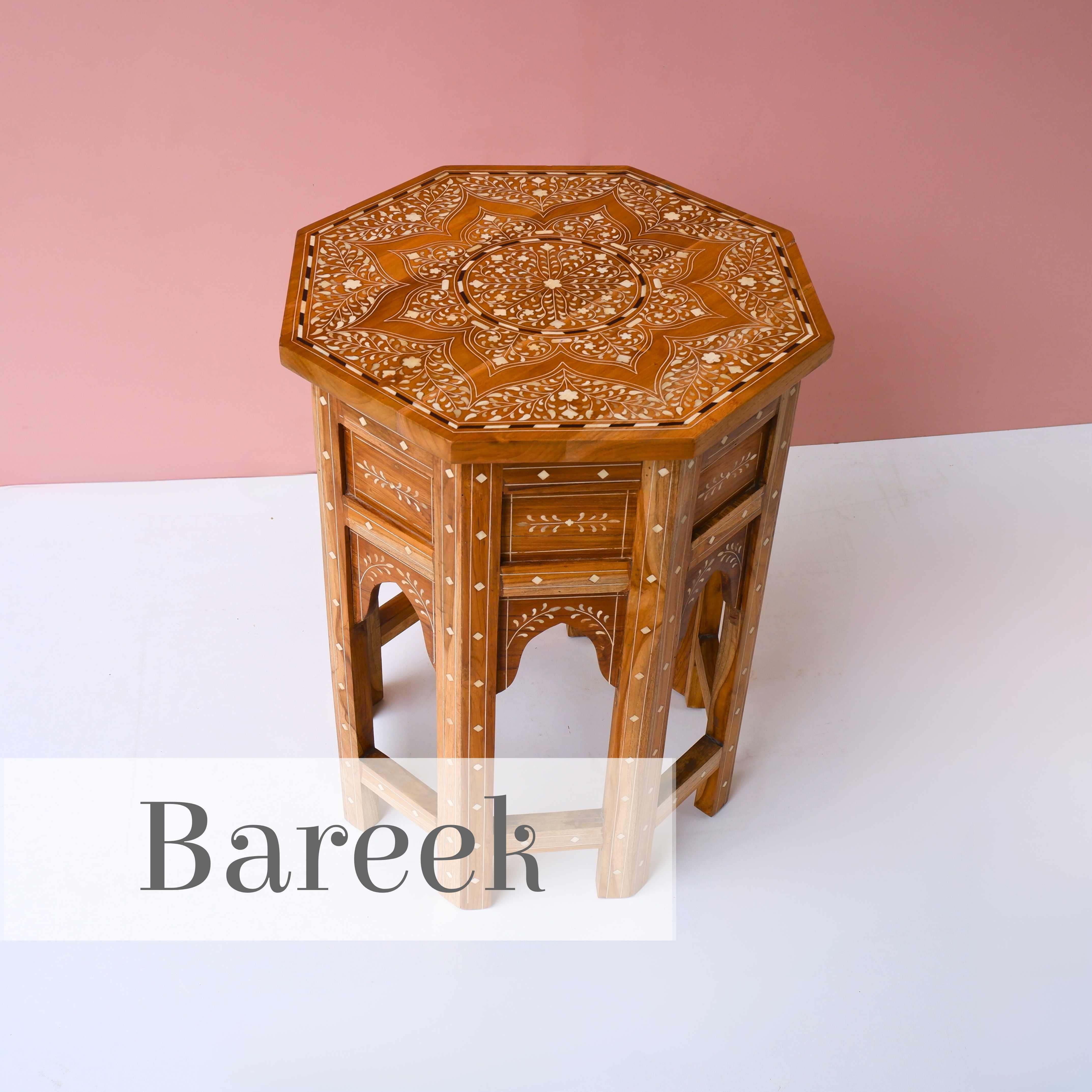 Indian Bareek Inlay End Table