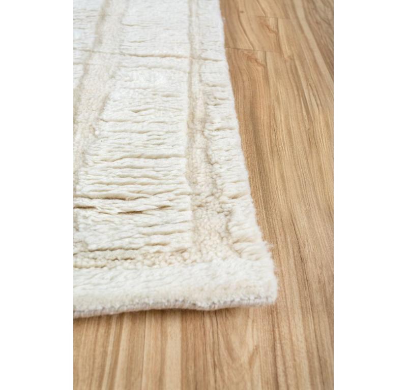 Alfombra anudada a mano Barefoot Bliss Undyed White & Undyed White 300x420 cm Moderno en venta