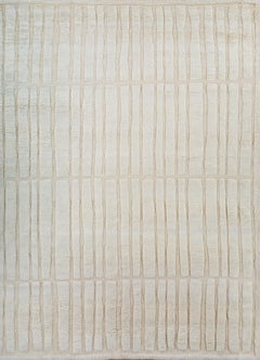 Barefoot Bliss Undyed White & Undyed White 300x420 cm Handgeknüpfter Teppich in Weiß