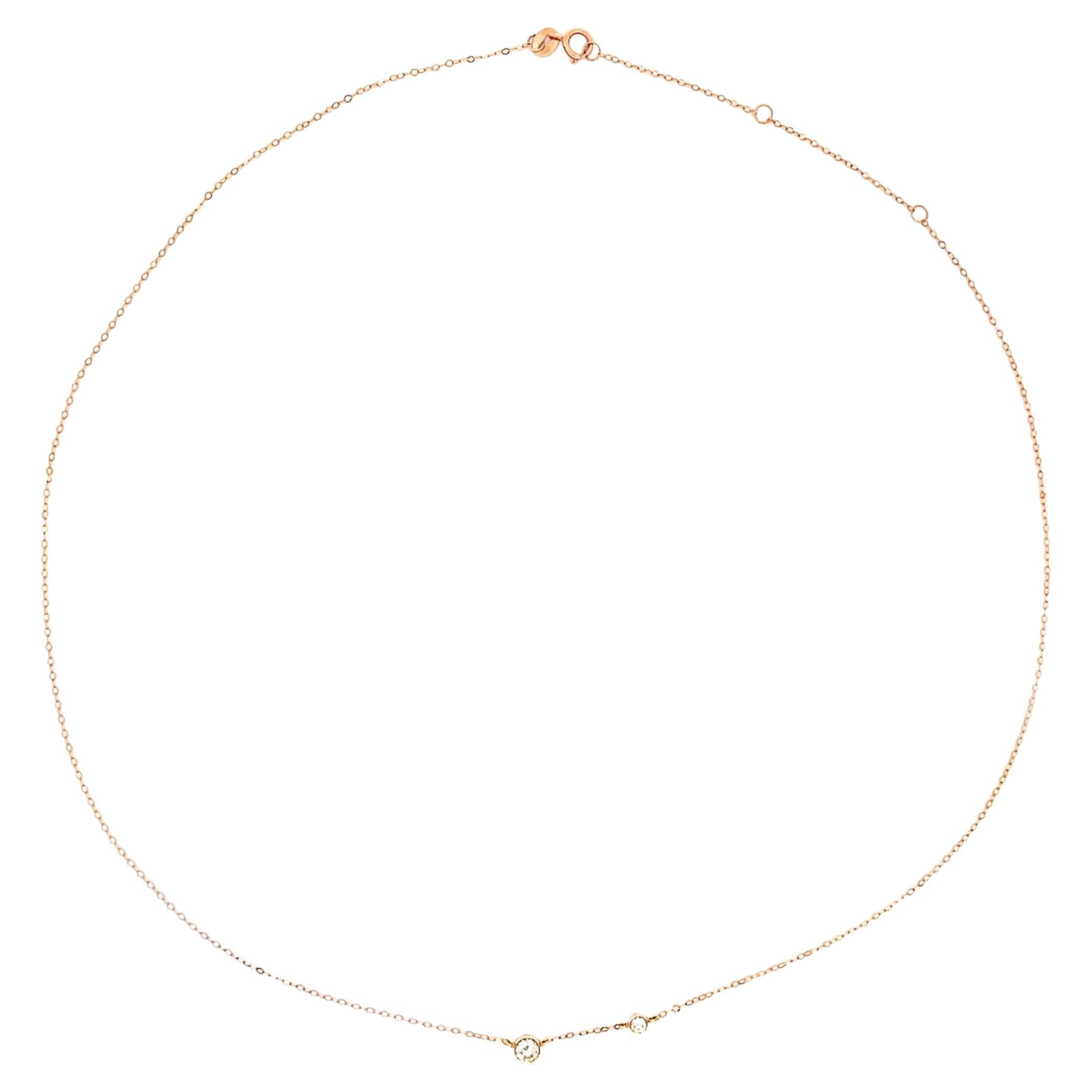 Barely-there Diamonds on Chain in 18K Rose Gold For Sale