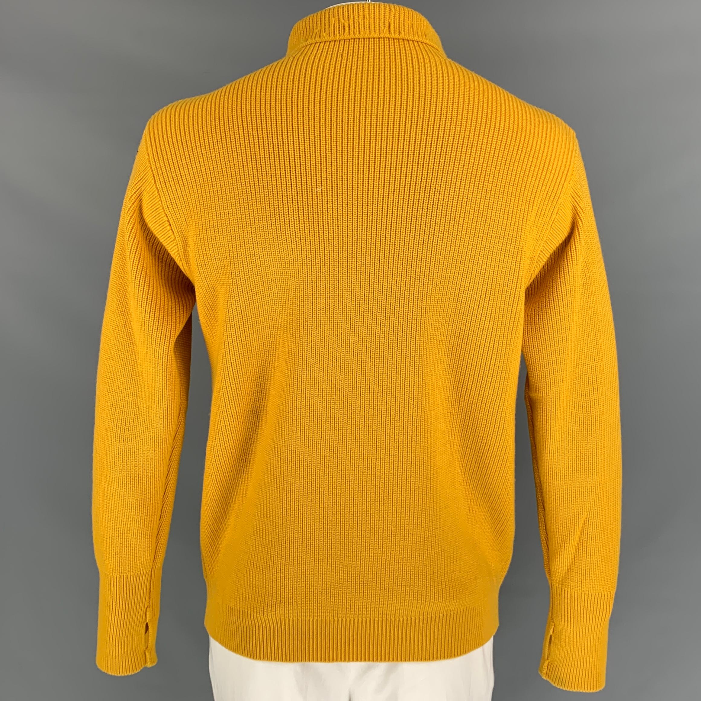 BARENA Größe XXL Gelber Rollkragenpullover aus gestrickter Wolle im Zustand „Gut“ in San Francisco, CA