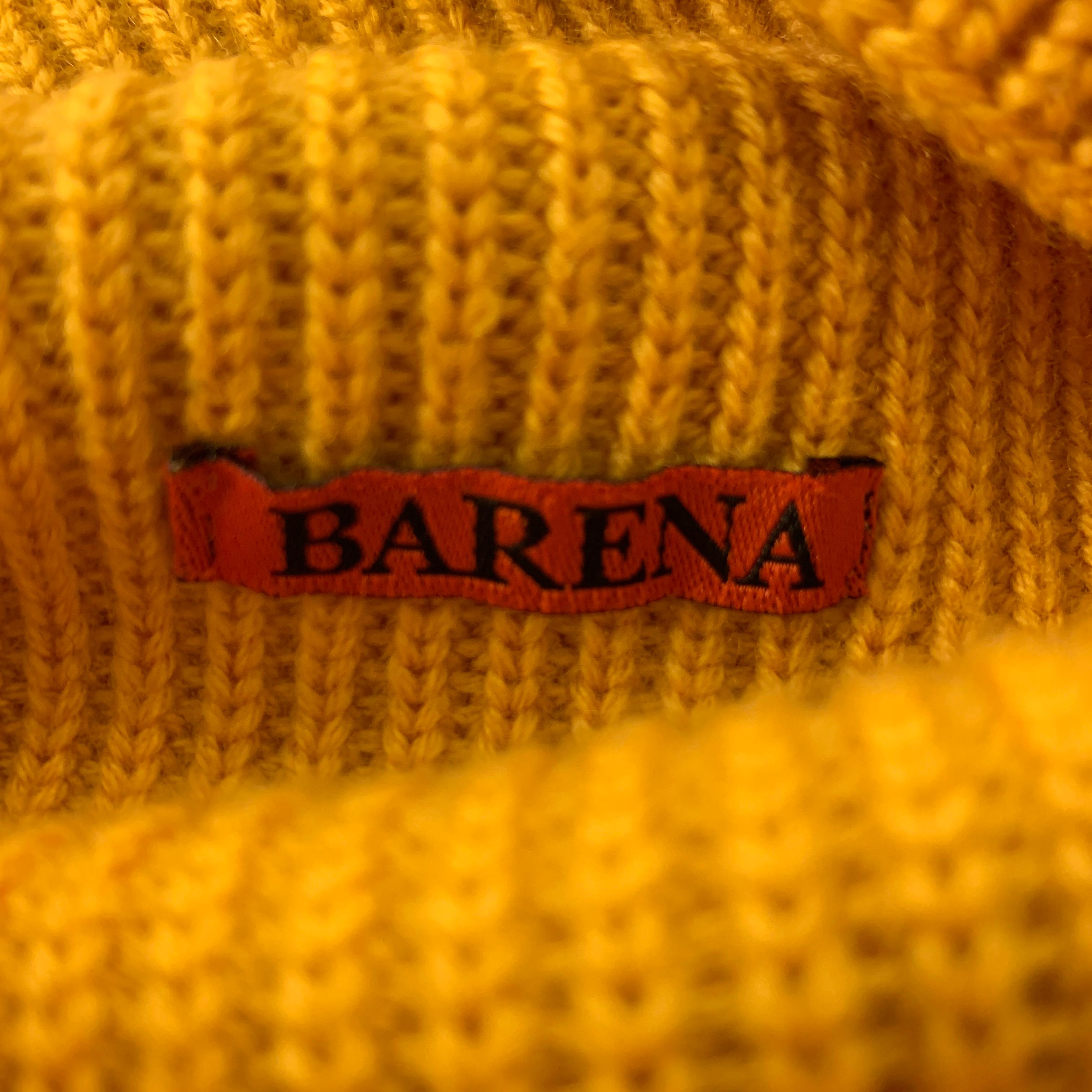 BARENA Size XXL Yellow Knitted Wool Turtleneck Sweater In Good Condition In San Francisco, CA