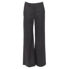 BARENA VENEZIA grey herringbone wool mid waist wide cropped trousers IT40 S