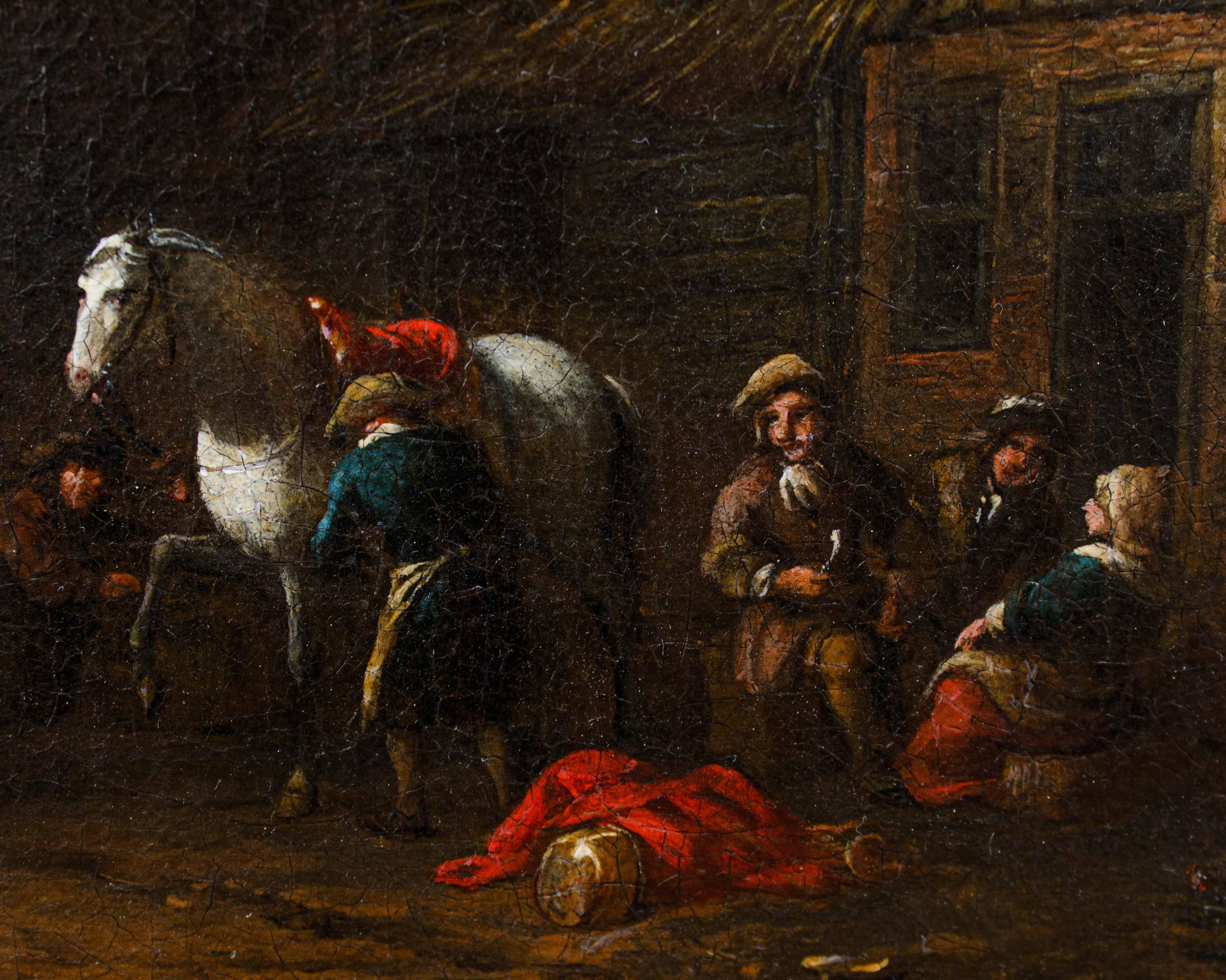 Barent Gael (1630/1635 – 1698), Coppia di paesaggi con scene di genere im Angebot 13