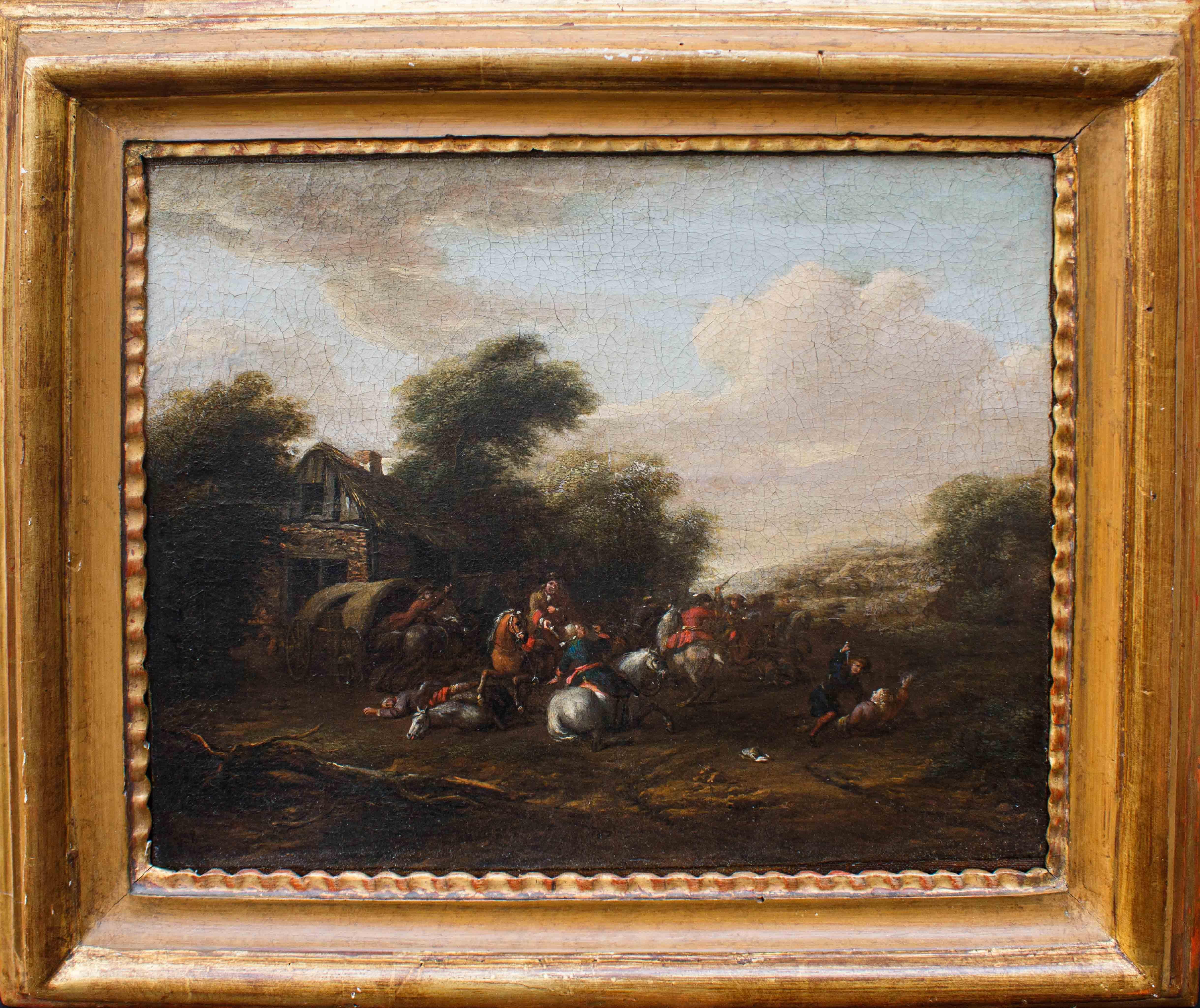 Barent Gael (1630/1635 – 1698), Coppia di paesaggi con scene di genere im Angebot 15