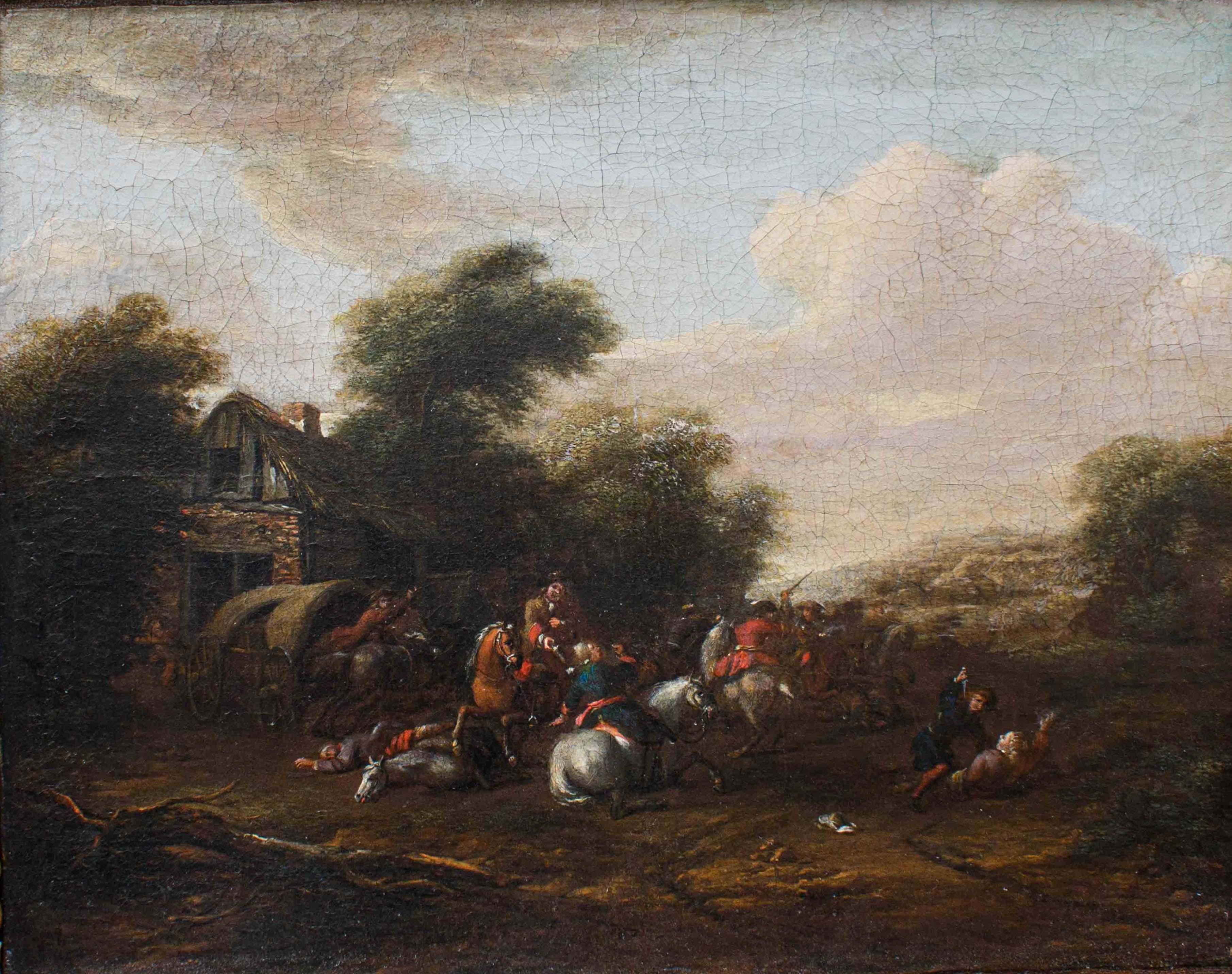 Barent Gael (1630/1635 – 1698), Coppia di paesaggi con scene di genere im Angebot 16