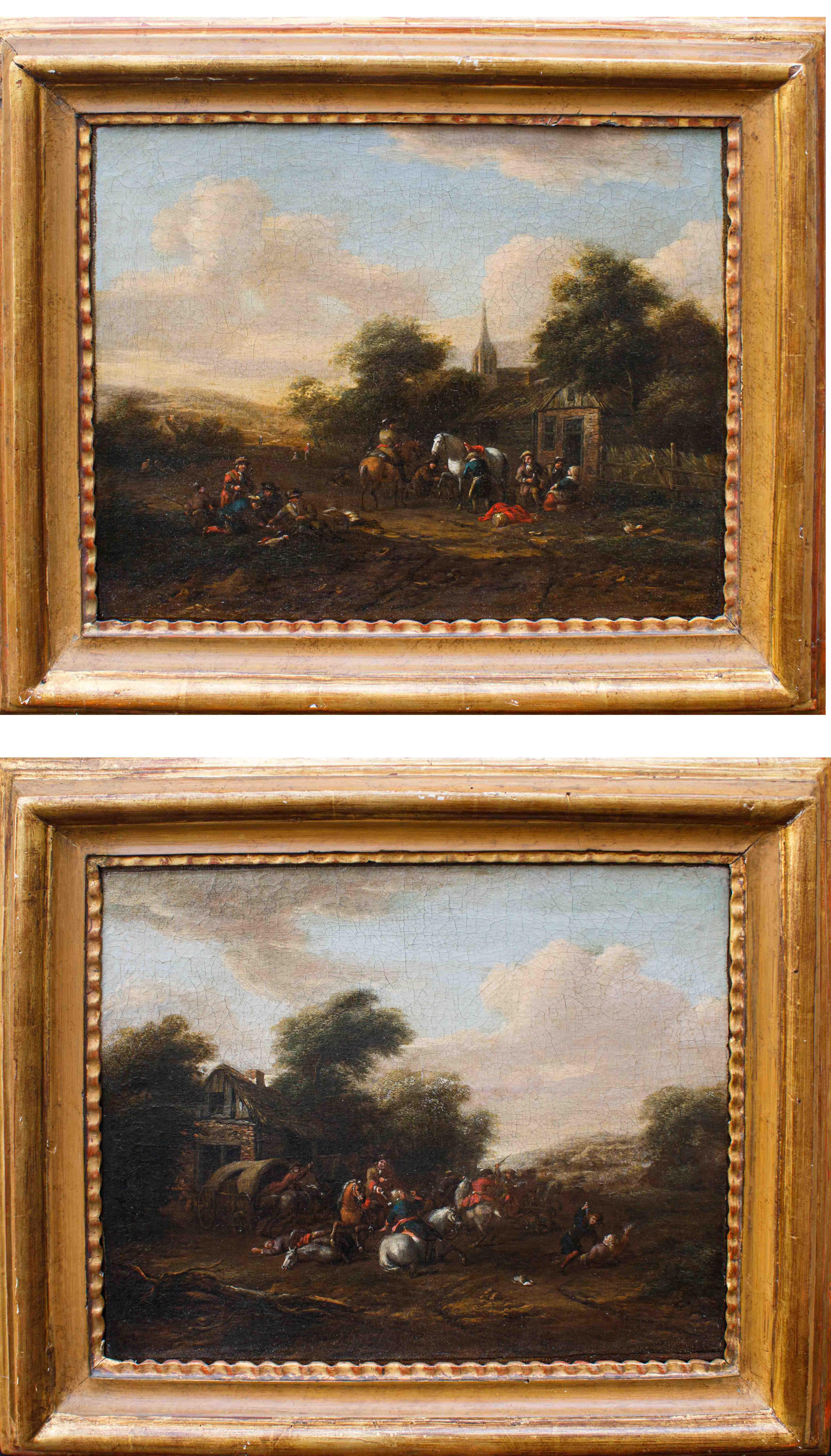 Barent Gael (1630/1635 – 1698), Coppia di paesaggi con scene di genere im Angebot 2