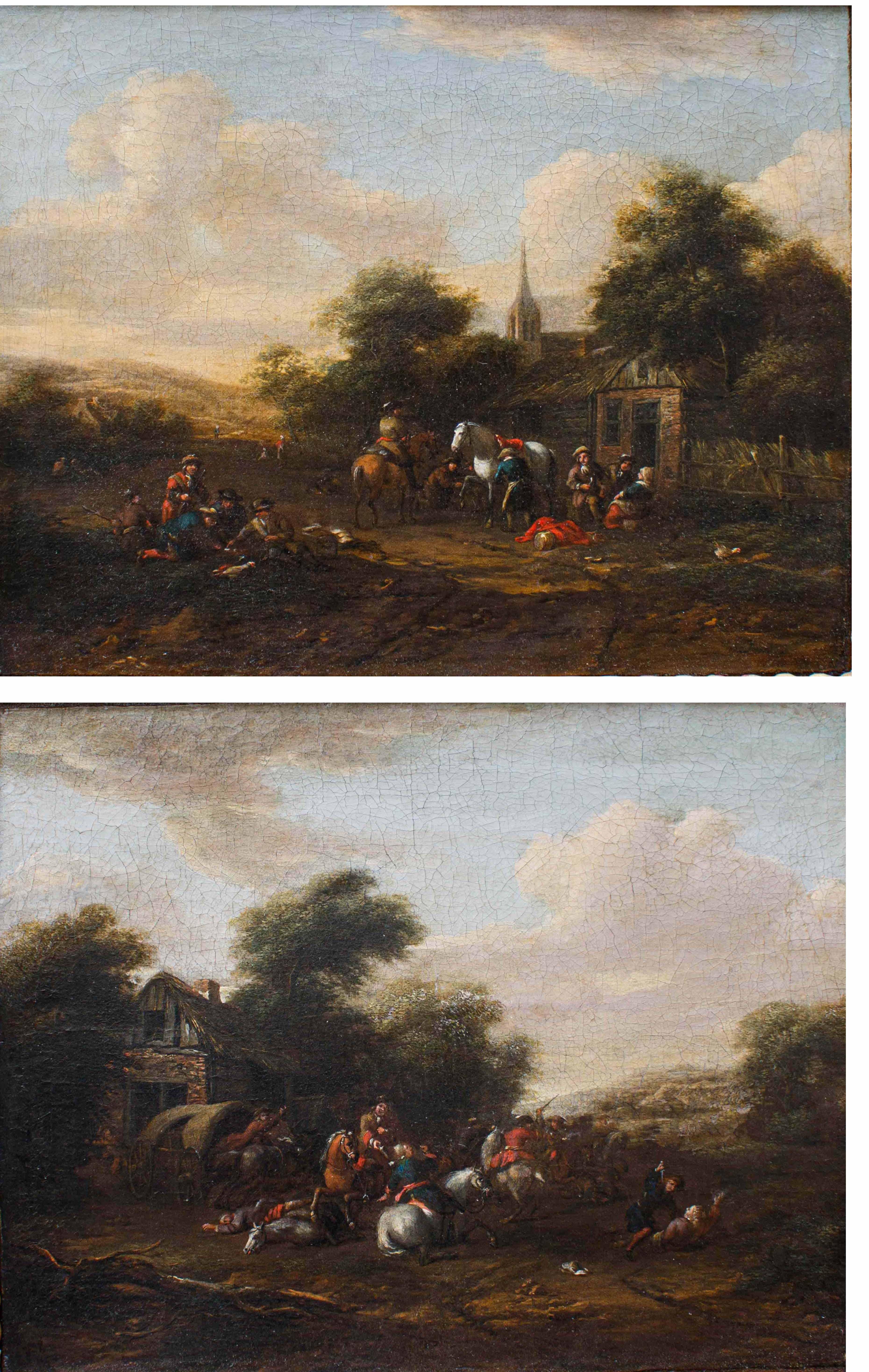 Barent Gael (1630/1635 – 1698), Coppia di paesaggi con scene di genere im Angebot 4