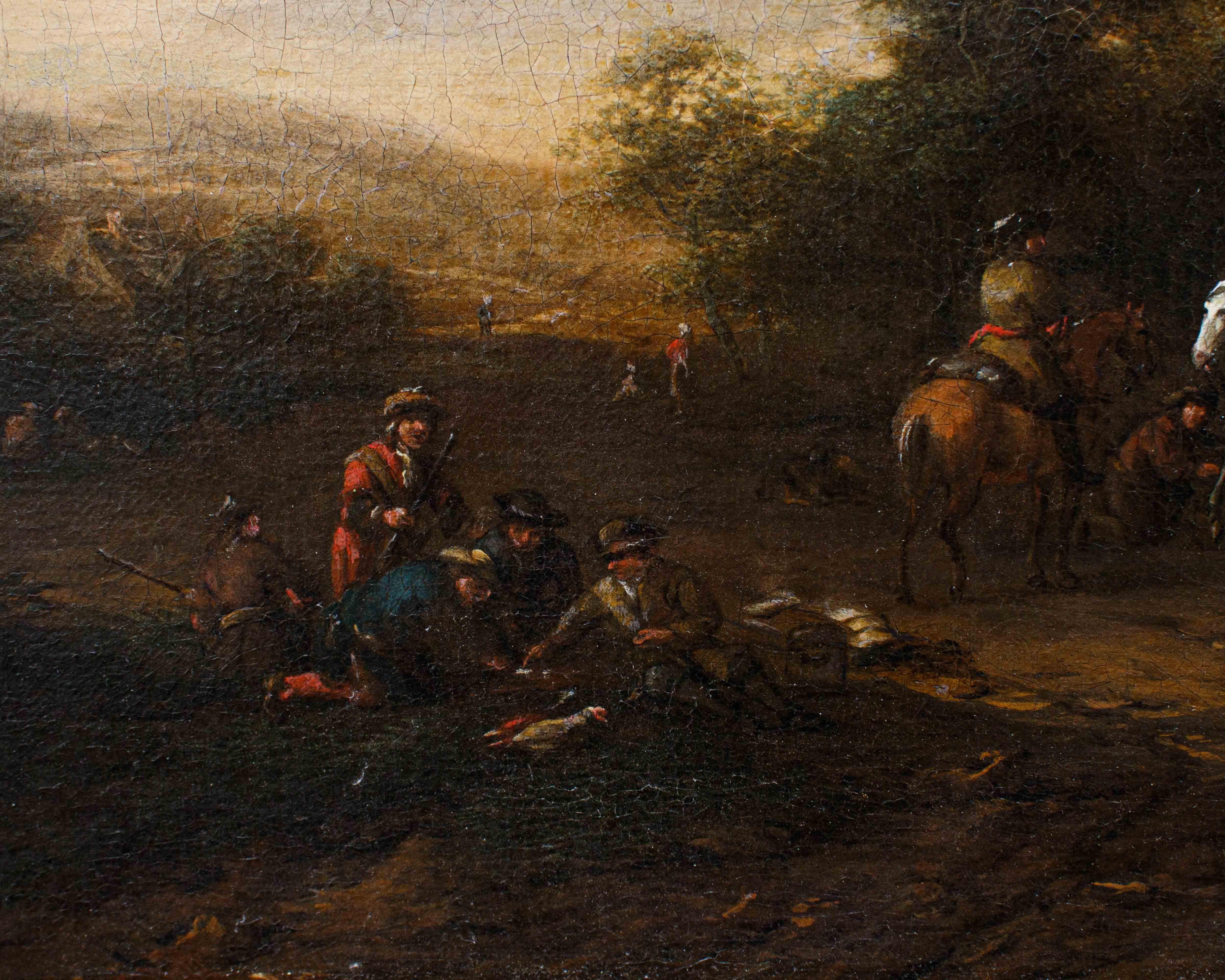 Barent Gael (1630/1635 – 1698), Coppia di paesaggi con scene di genere im Angebot 6