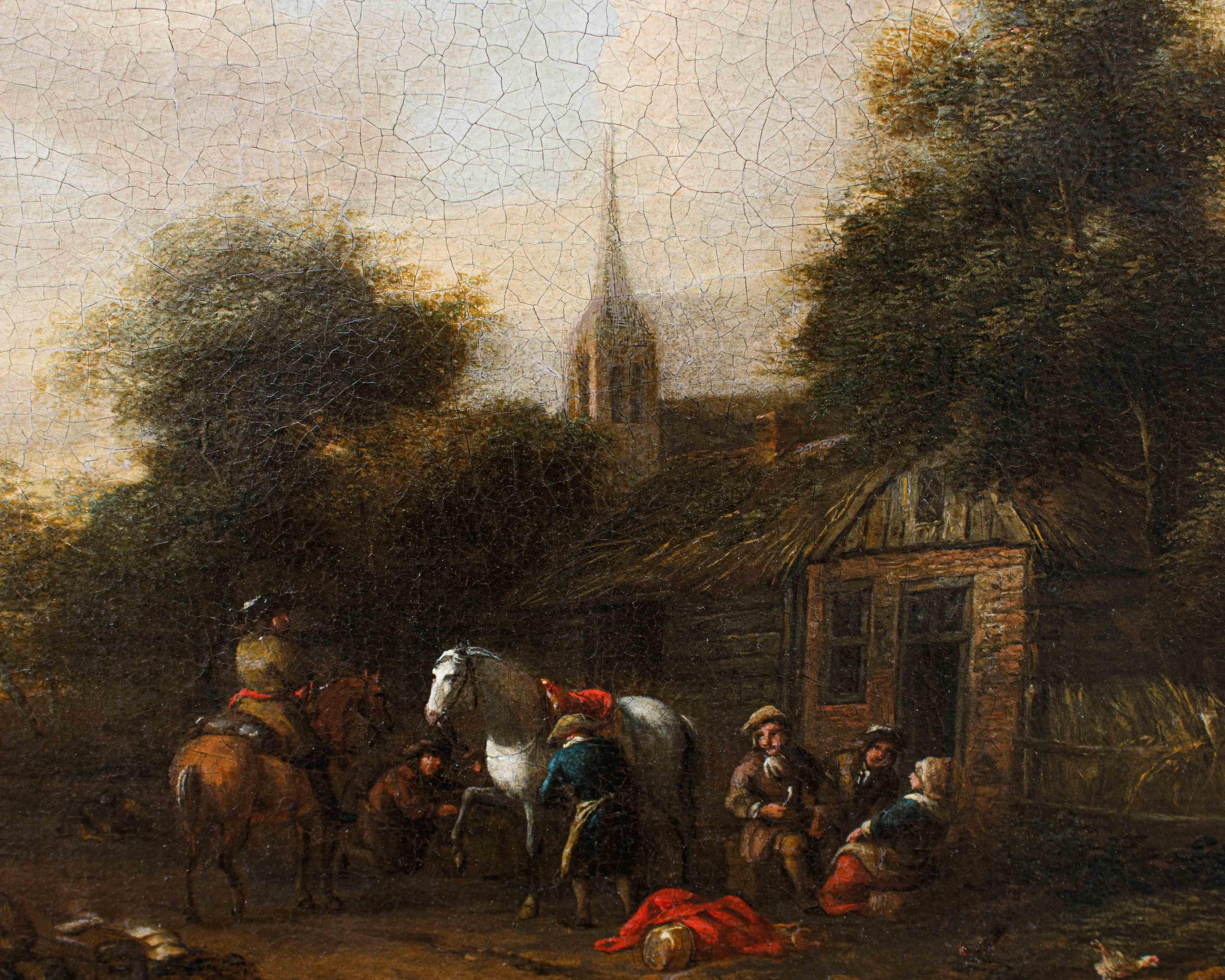 Barent Gael (1630/1635 – 1698), Coppia di paesaggi con scene di genere im Angebot 8