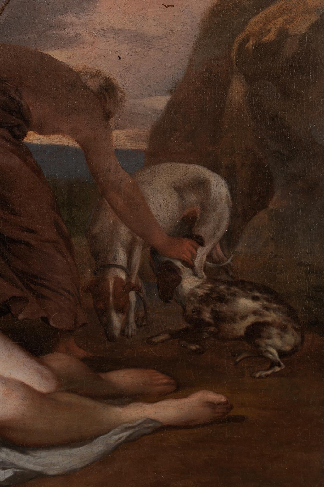 Barend GRAAT
(Amsterdam 1628 – Amsterdam 1709)
Diana the Huntress
Oil on wood
H. 33.5 cm ; L. 44 cm
Signed lower right on the stone

A discreet painter with respect to history, Barend Graat was a pupil of his uncle Hans Both. He lives and works in