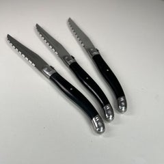 Laguiole Barenthal  Black 3 Steak Knives Jean Dubost L'artet La Table France