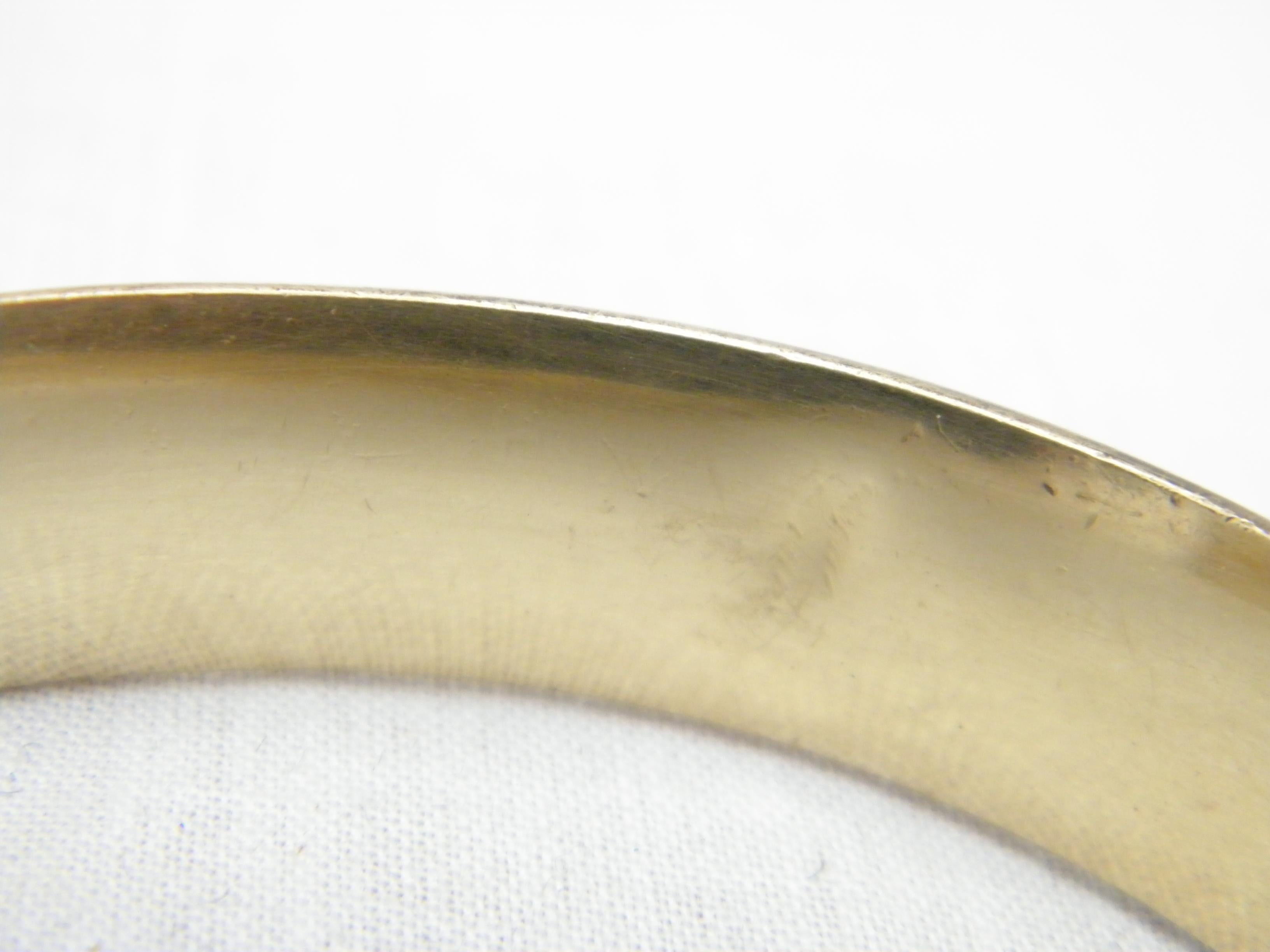 Bargain 9ct Gold 'Metal Cored' Floral Engraved Cuff Hinged Bracelet Bangle 375 For Sale 1