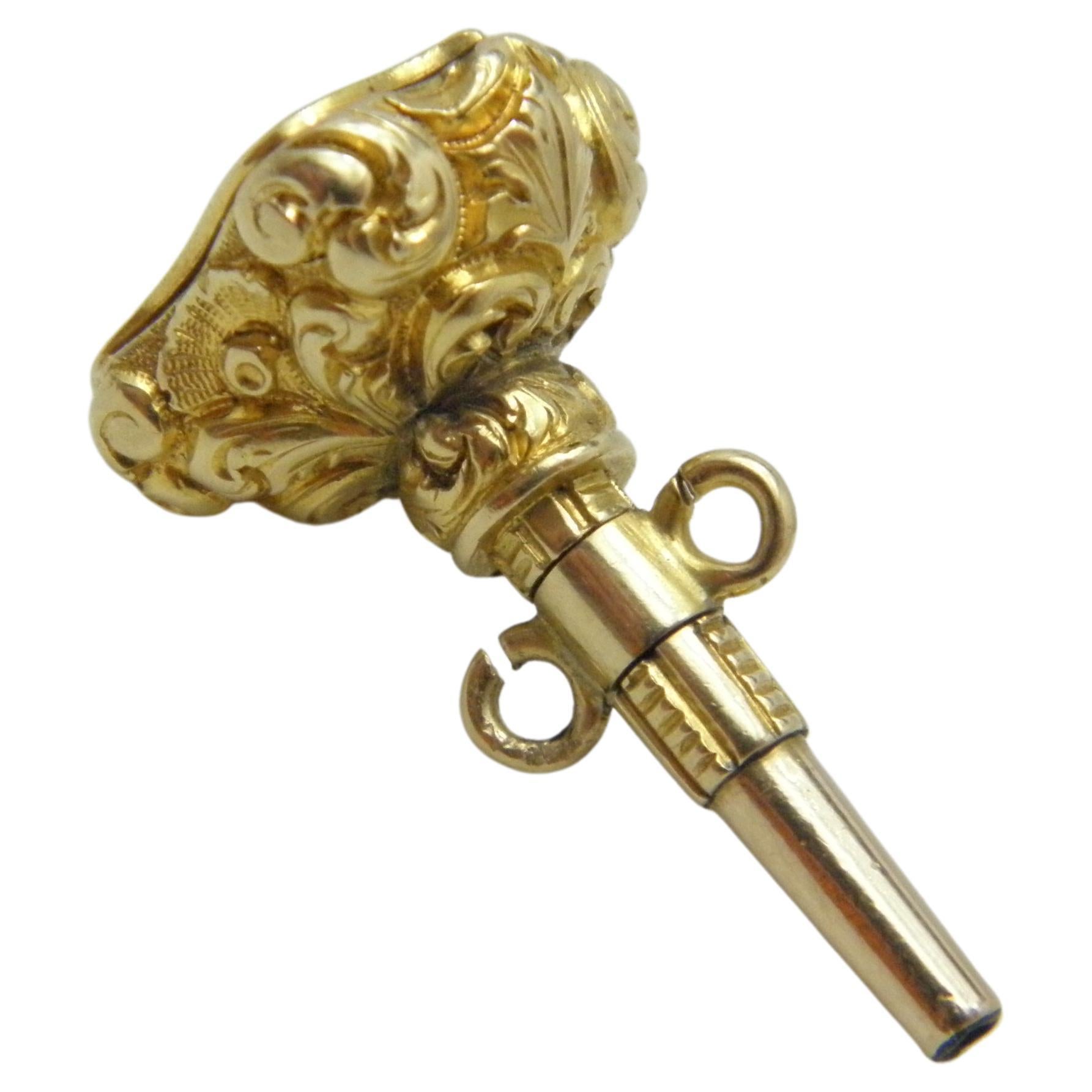 Bargain Antique 15ct Gold Large Pocket Watch Key Fob c1870 625 Purity Heavy 4.6g For Sale