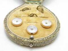 Bargain Antique 15ct Rose Gold Diamond Paste Shirt Studs Buttons c1860 625