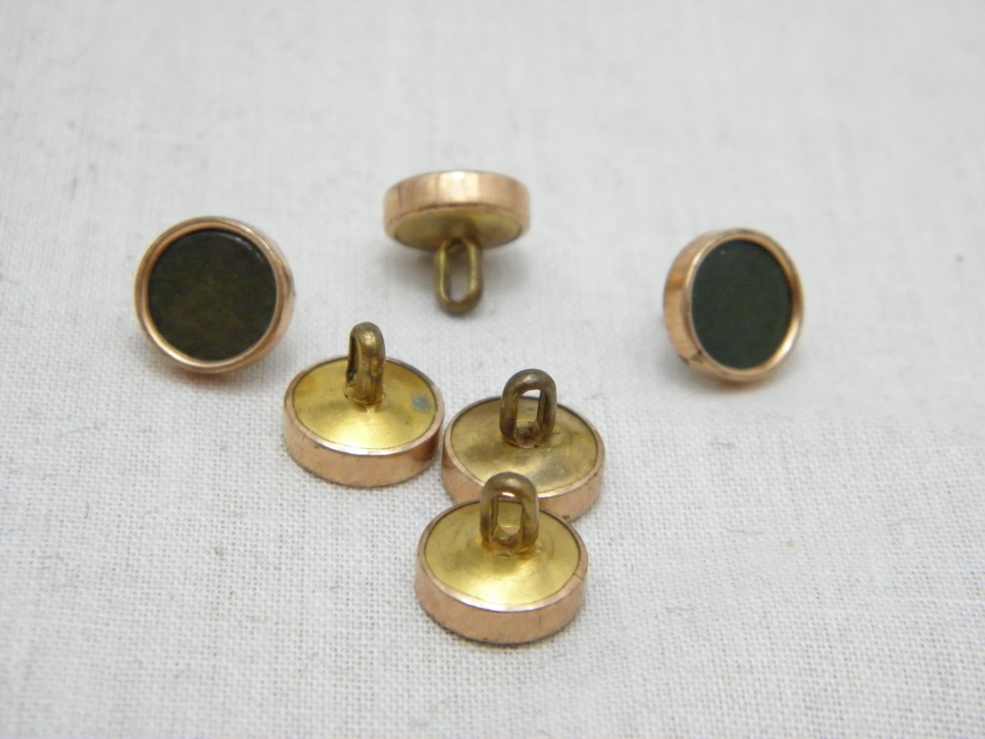 Bargain Antique 15ct Rose Gold Green Weave Shirt Studs Buttons c1880 625 Purity For Sale 3