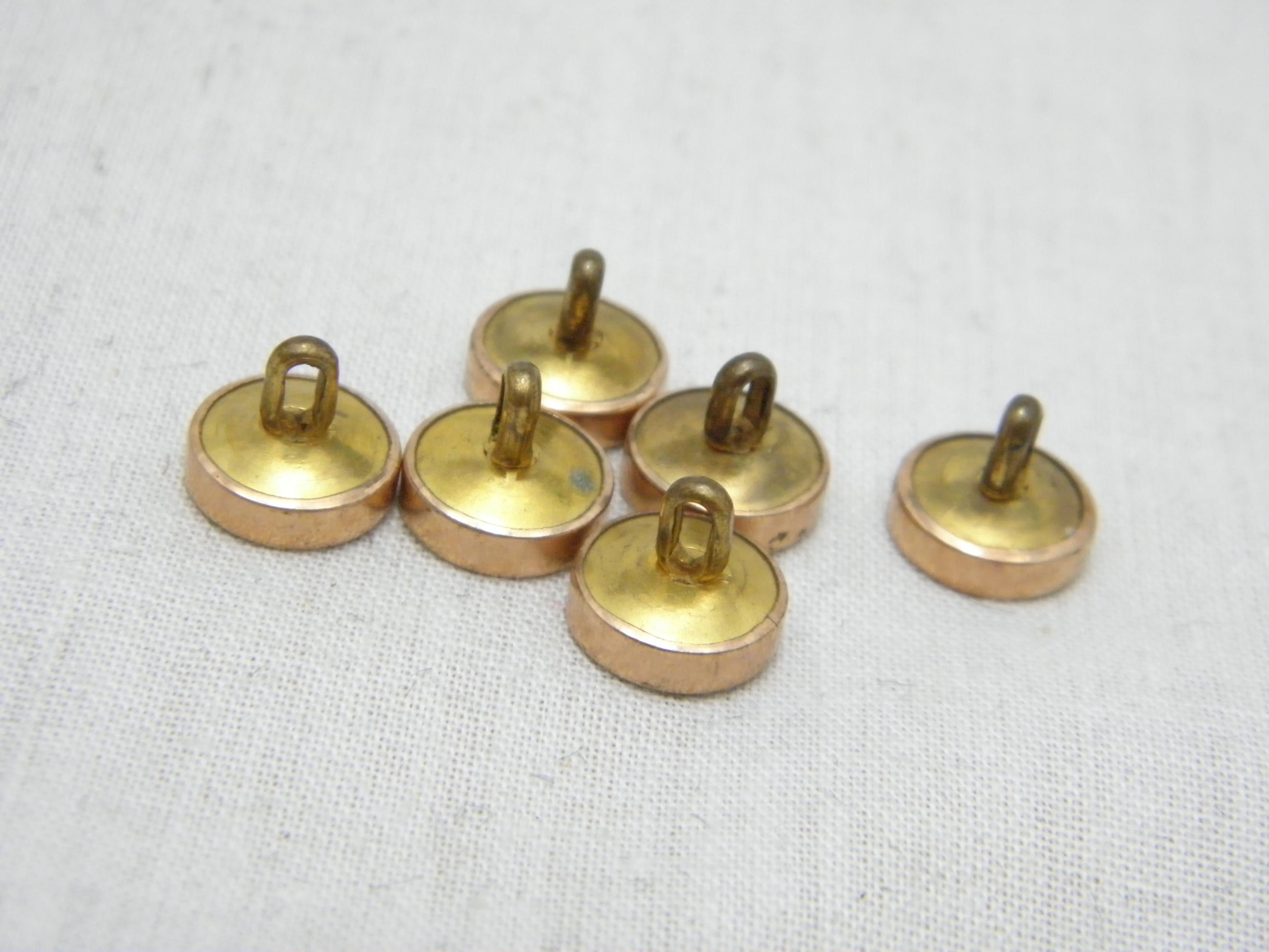 Bargain Antique 15ct Rose Gold Green Weave Shirt Studs Buttons c1880 625 Purity For Sale 4
