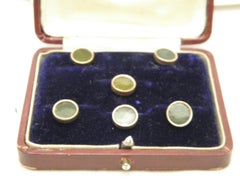 Bargain Antique 15ct Rose Gold Green Weave Shirt Studs Buttons c1880 625 Purity