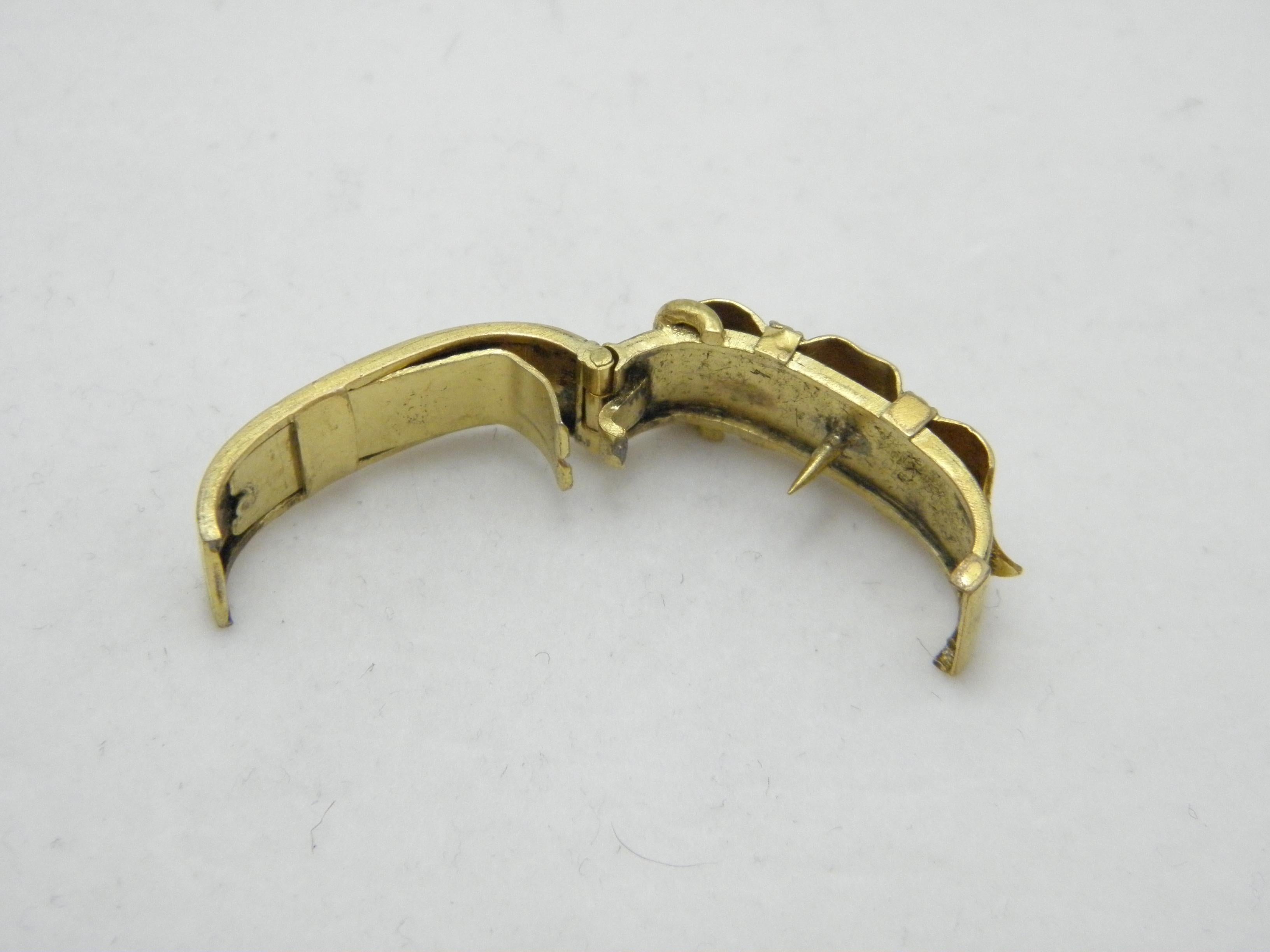 Bargain Antique 18ct Gold Buckle Scarf Clip Holder c1840 Heavy 750 Purity Heavy In Good Condition For Sale In Camelford, GB