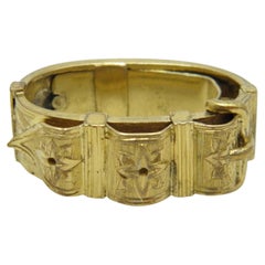 Bargain Écharpe à clips antique en or 18 carats avec boucle, c1840, épaisse 750, pureté et épaisseur