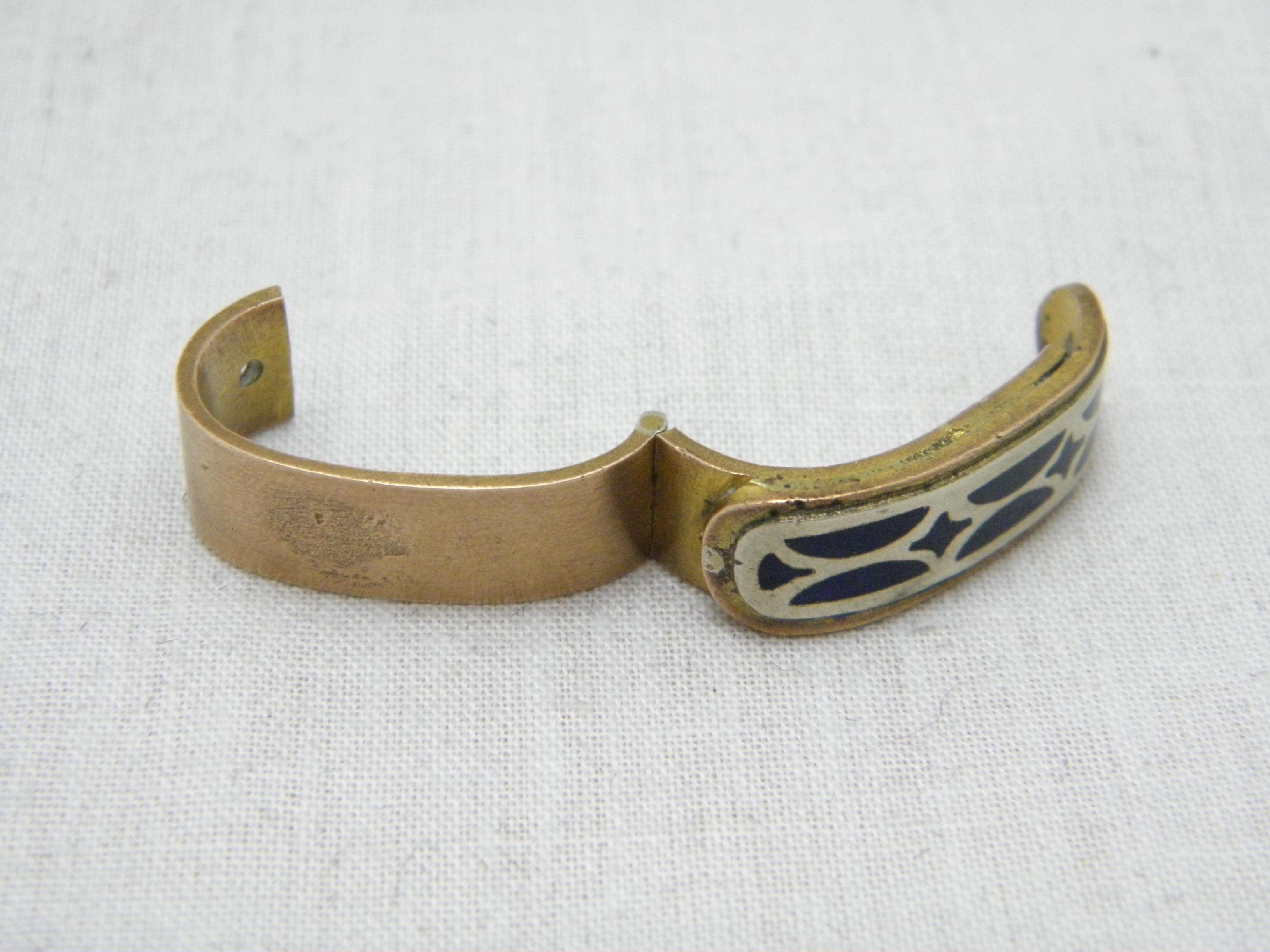 Affare Vintage 14ct Oro smaltato Porta sciarpe c1930s Purezza pesante 585 8g in vendita 6