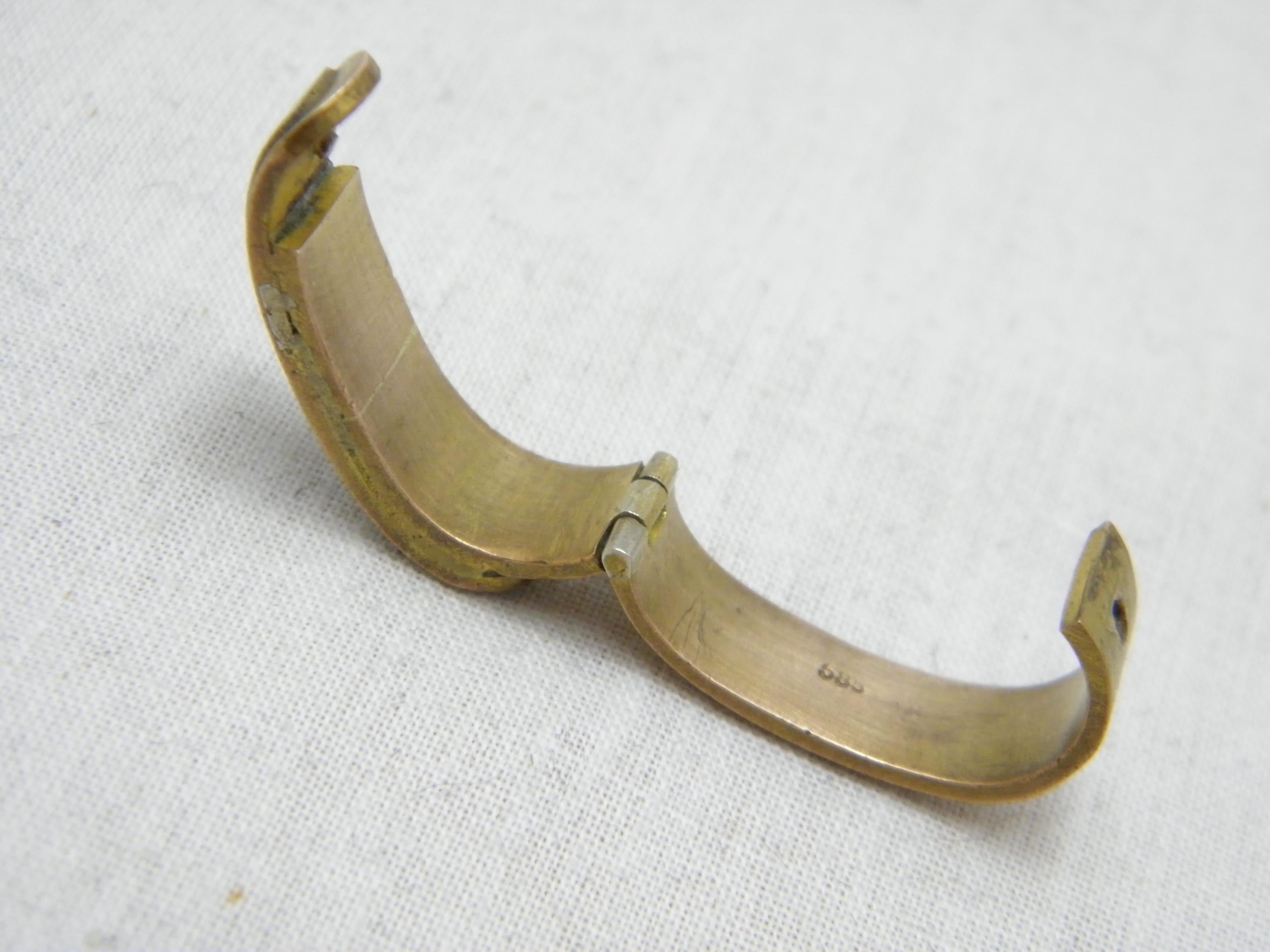 Bargain Vintage 14ct Gold Enamel Scarf Clip Holder c1930s Heavy 585 Purity 8g For Sale 2